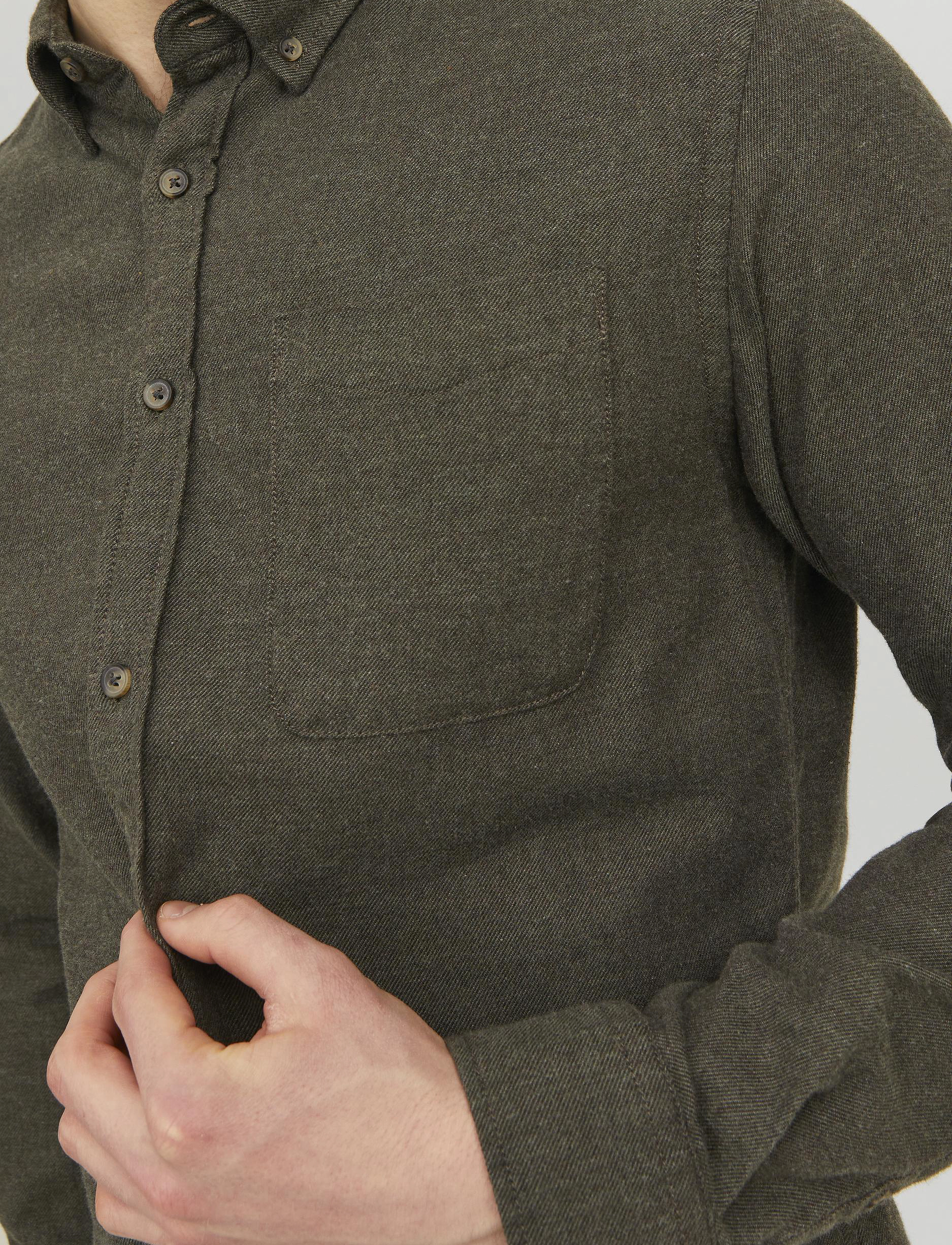 Jack & Jones - JJECLASSIC MELANGE SHIRT LS NOOS - rosin - 5