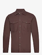 JJEEDDIE OVERSHIRT LS NOOS - SEAL BROWN