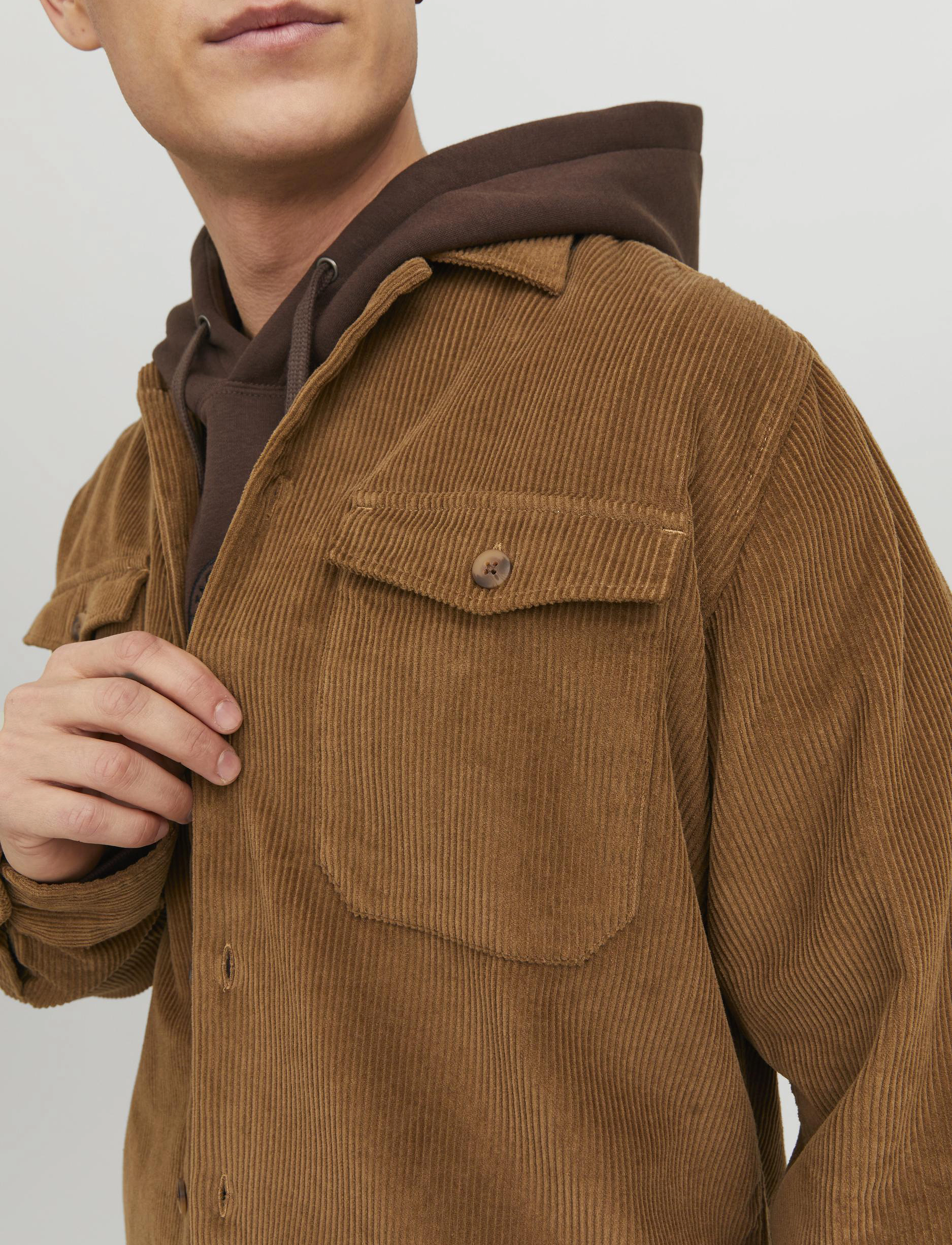 Jack & Jones - JJEDALLAS CORDUROY OVERSHIRT LS SN - otter - 4