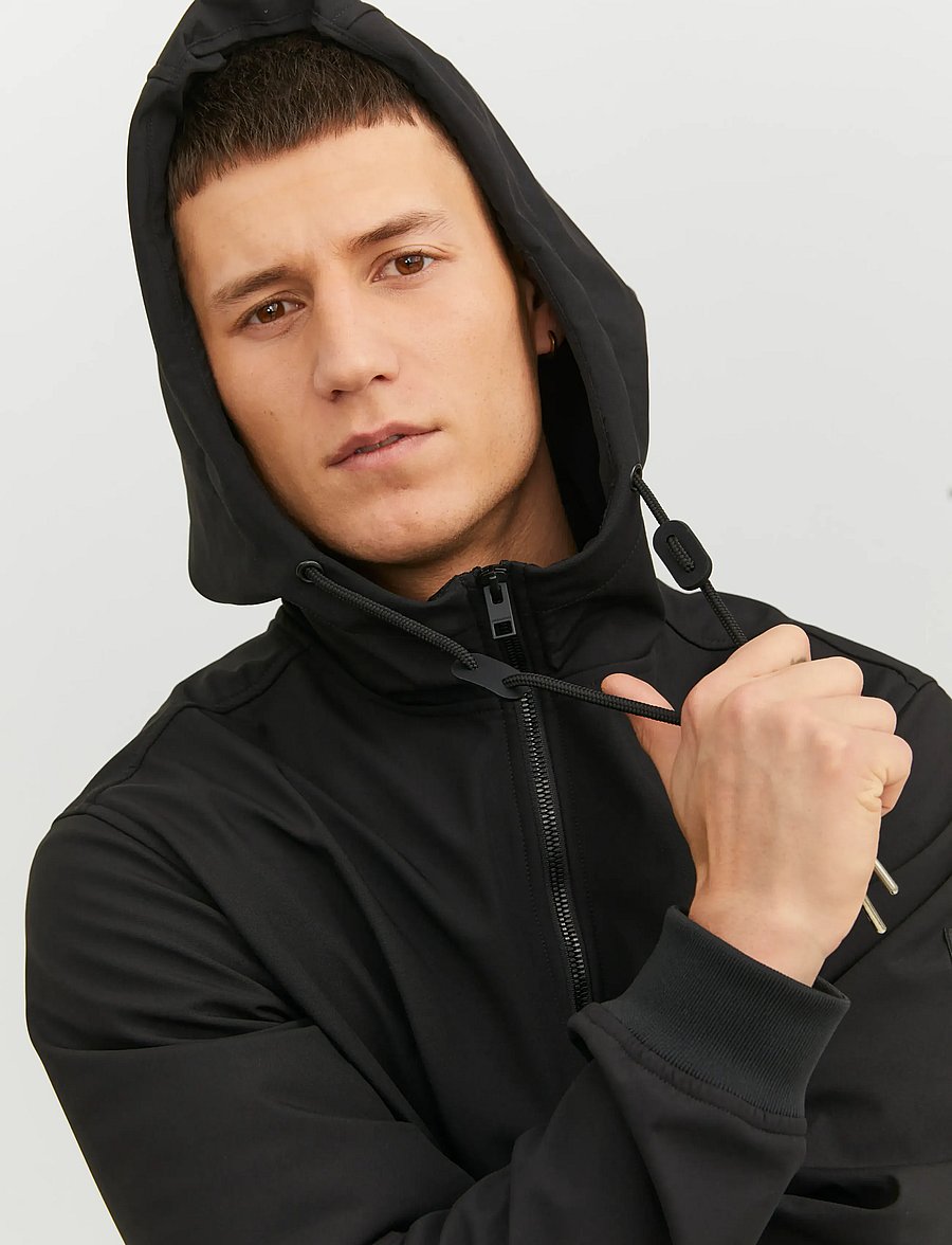 Jack & Jones - JJEBASIC SOFTSHELL HOOD NOOS - efterårsjakker - black - 4