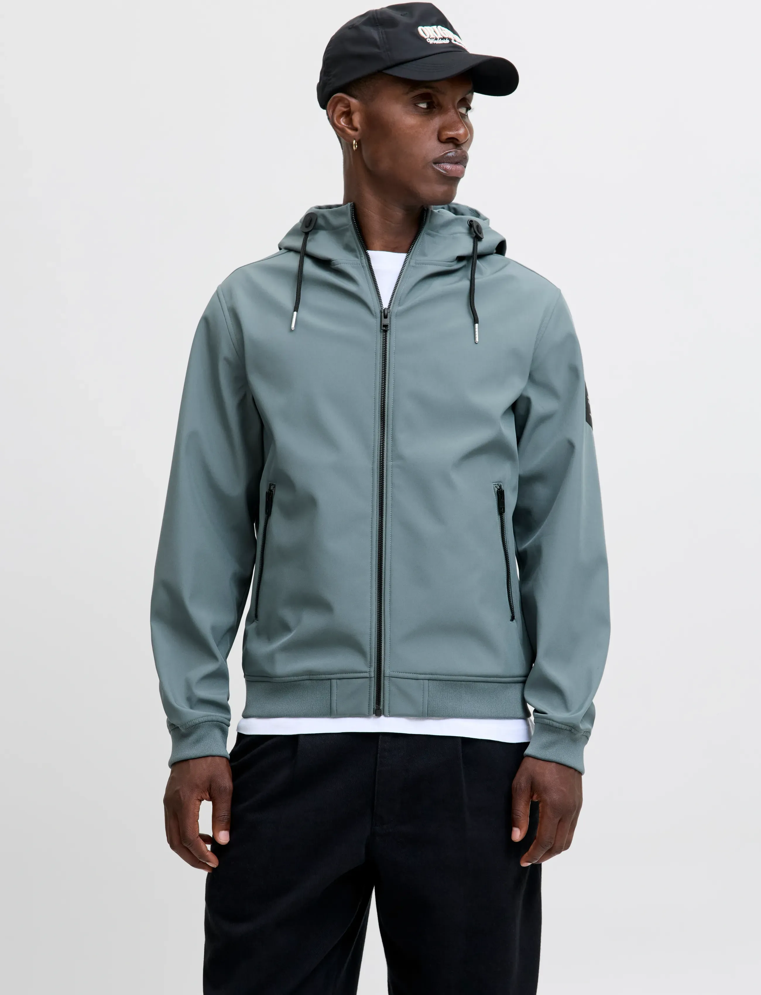 Jack & Jones JJEBASIC SOFTSHELL HOOD NOOS - Overtøj - STORMY WEATHER / blue