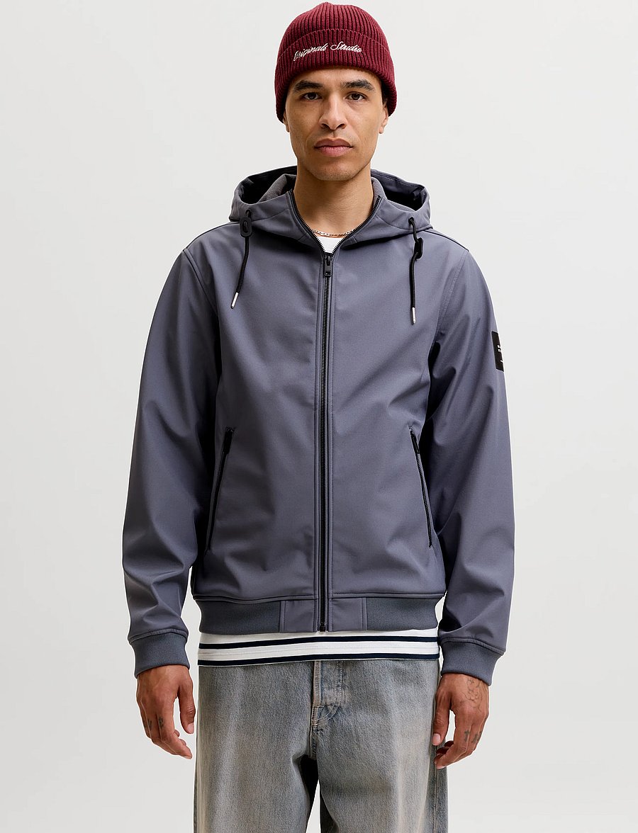 Jack & Jones - JJEBASIC SOFTSHELL HOOD NOOS - fall jackets - turbulence - 0