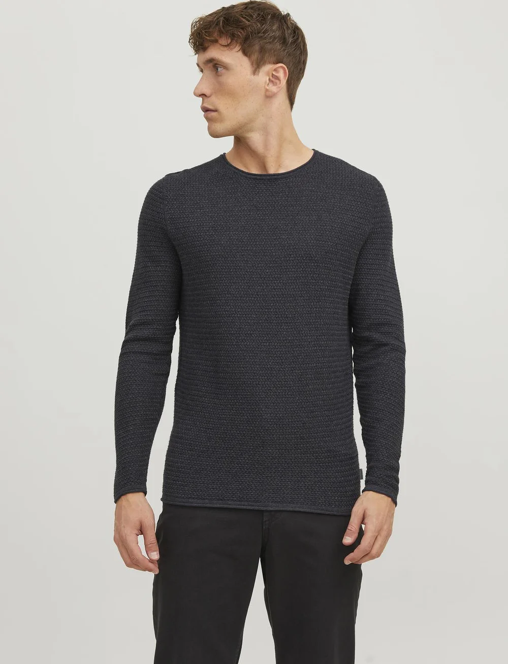 Jack & Jones - JPRBLUMIGUEL KNIT CREW NECK NOOS - rundhalsad - dark grey melange - 0
