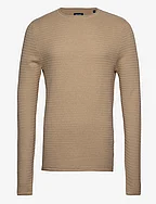 JPRBLUMIGUEL KNIT CREW NECK NOOS - ISLAND FOSSIL