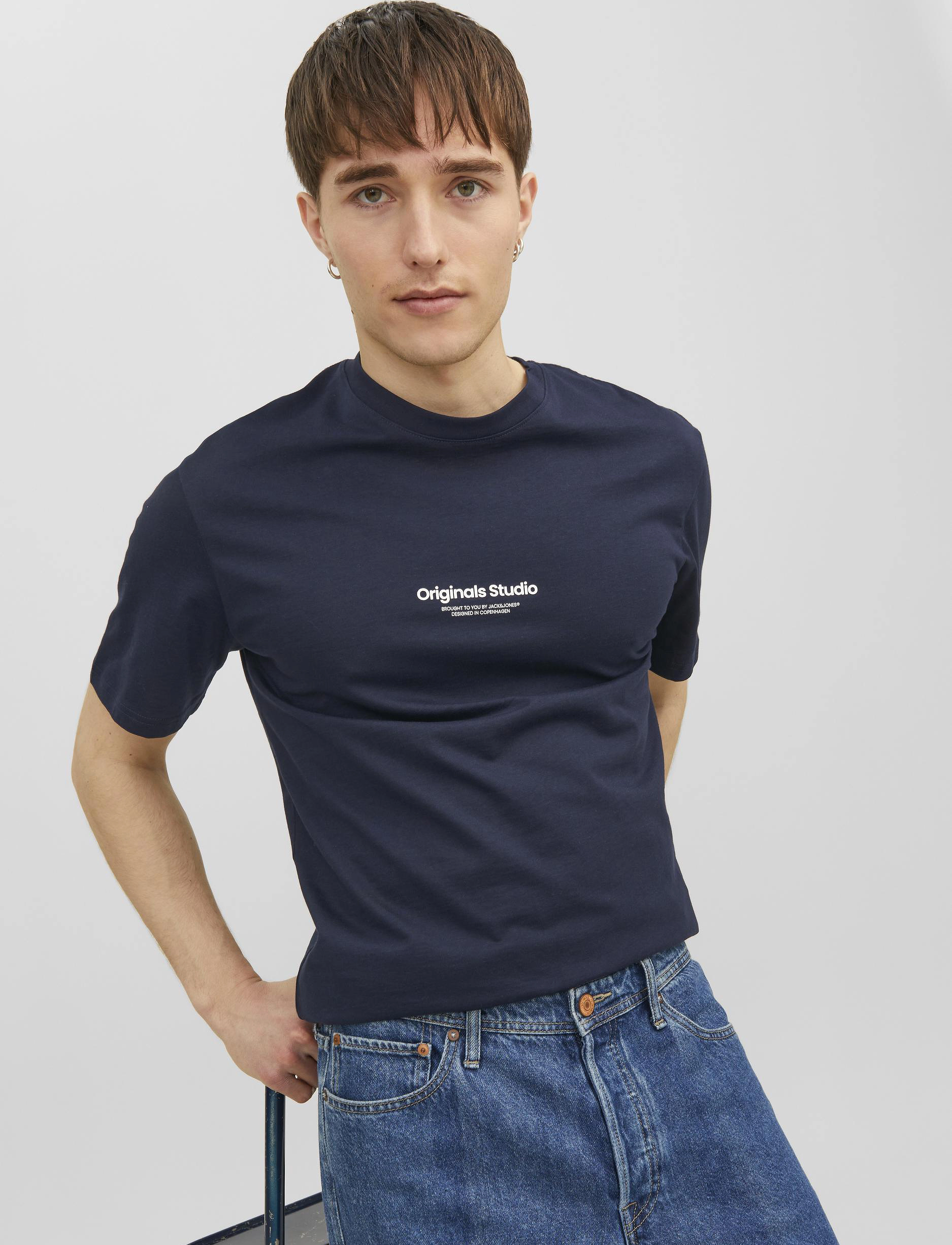 Jack & Jones - JORVESTERBRO TEE SS CREW NECK NOOS - navy blazer - 4