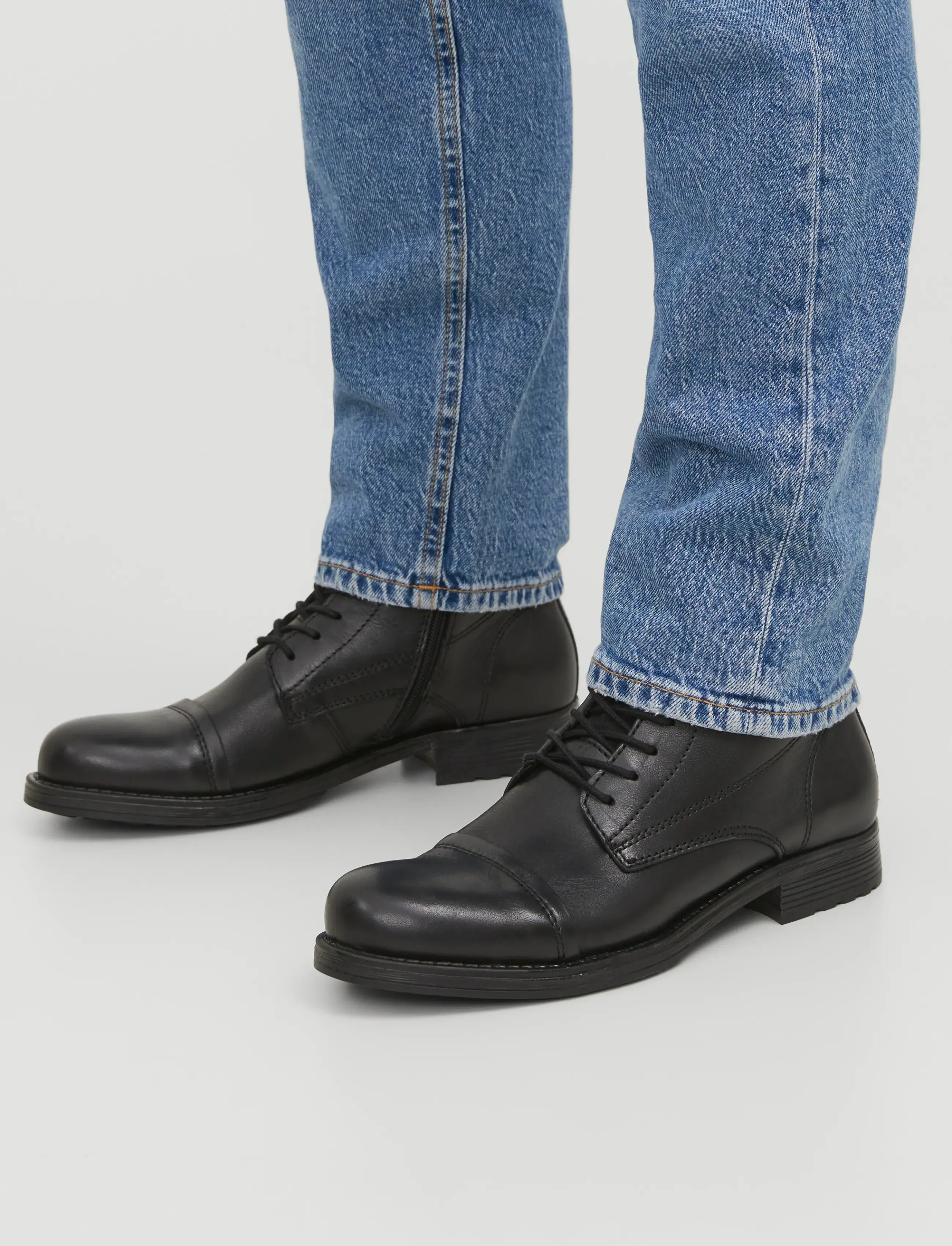 Jack & Jones Jfwshaun Leather Boot Sn, 41, Boots, Schwarz - Lace Up Männerswear