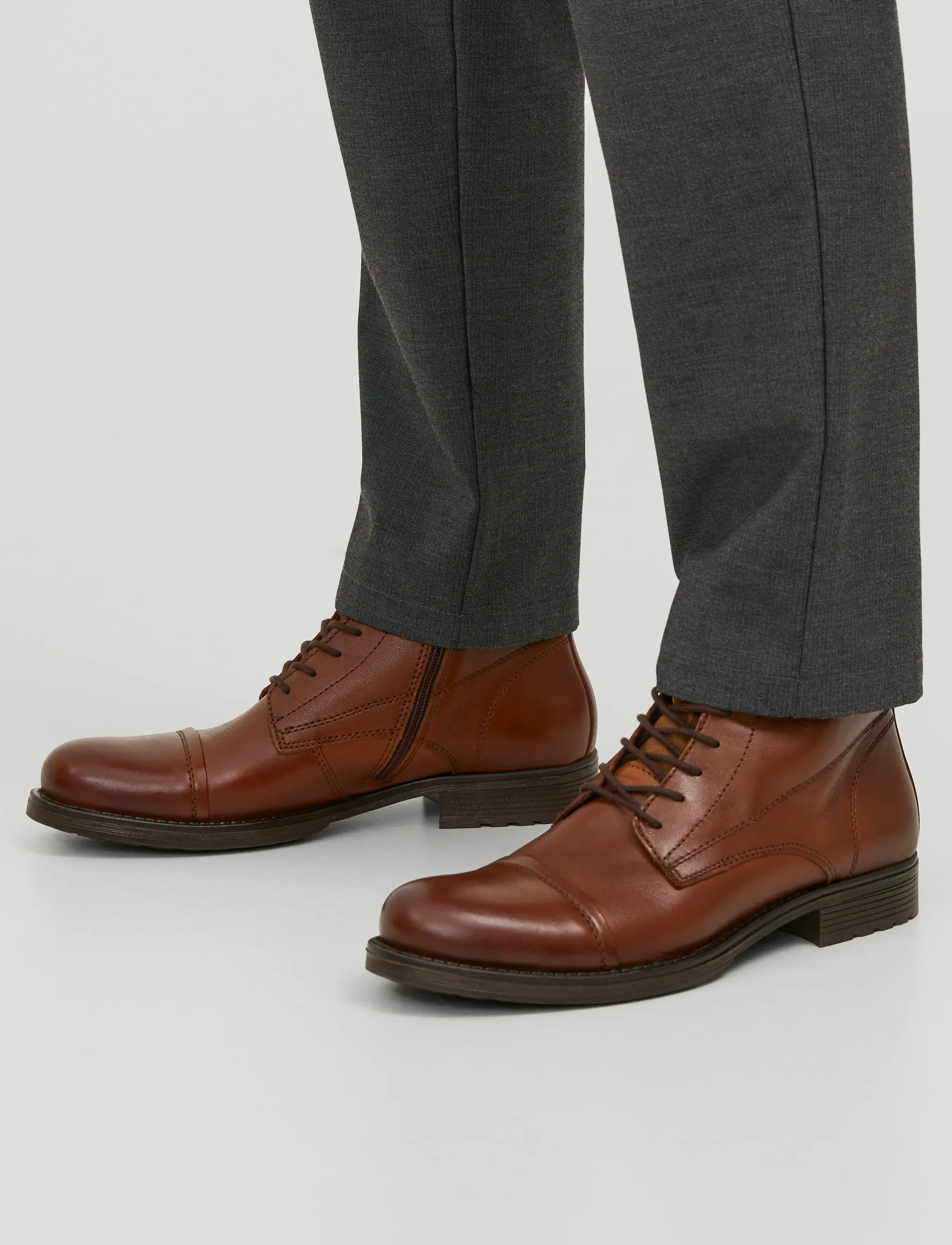 Jack & Jones Jfwshaun Leather Boot Sn, 40, Boots, Braun - Lace Up Männerswear