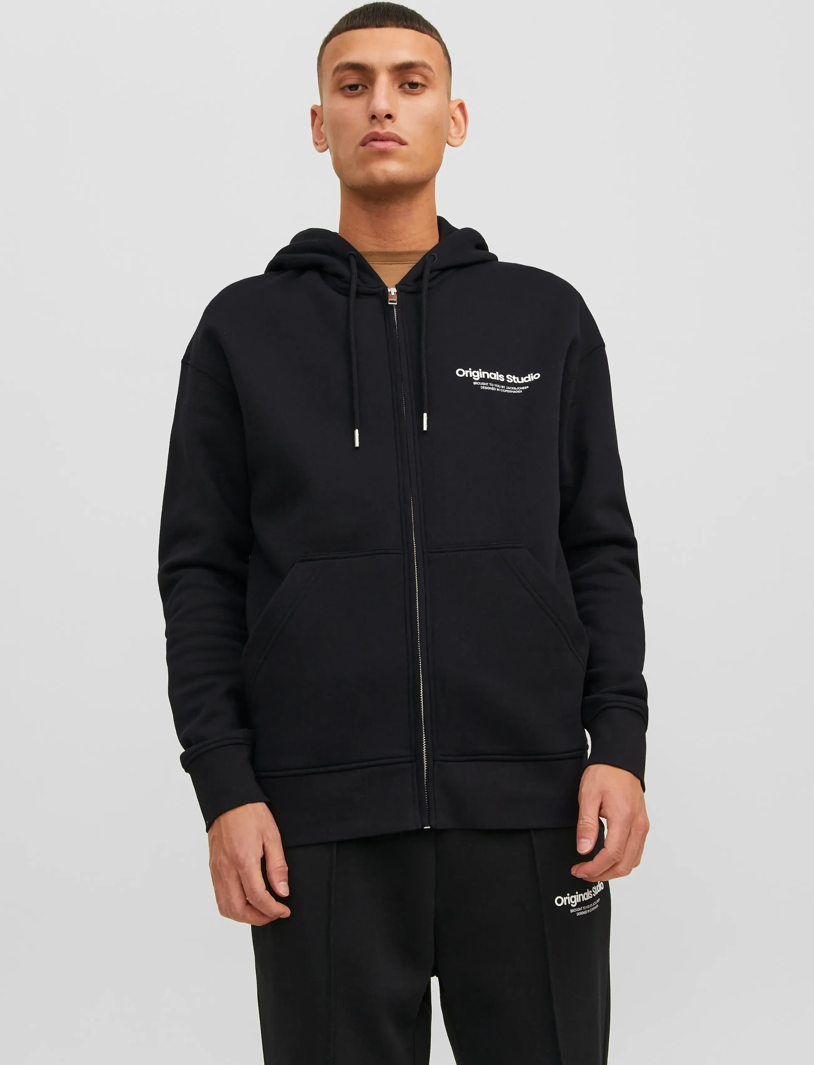 Jack & Jones JORVESTERBRO SWEAT ZIP HOOD NOOS - Sweatshirts - BLACK / black
