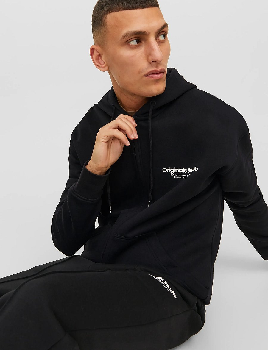 Jack & Jones - JORVESTERBRO SWEAT ZIP HOOD NOOS - hoodies - black - 3