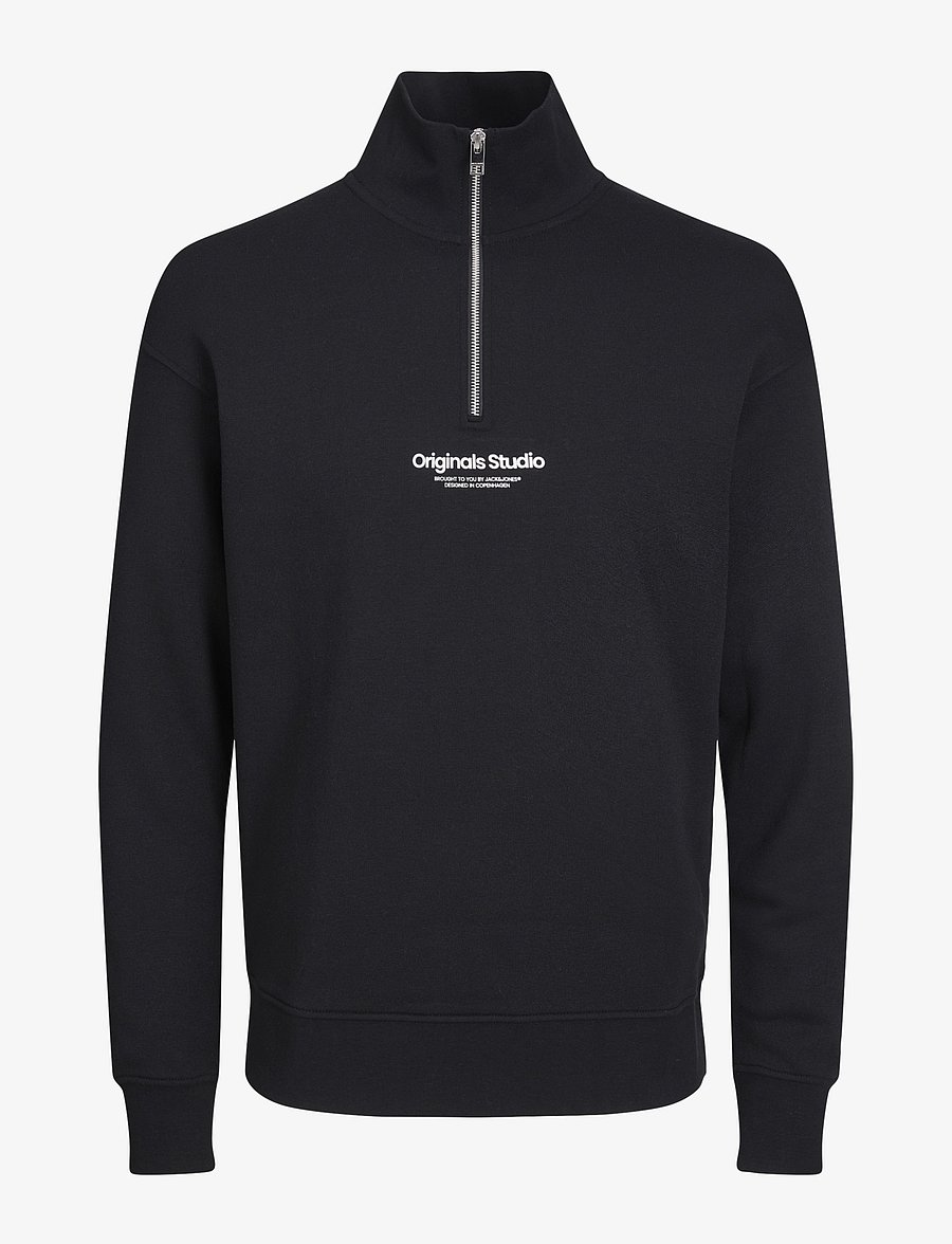 Jack & Jones - JORVESTERBRO SWEAT QUARTER ZIP HN NOOS - collections - black - 1