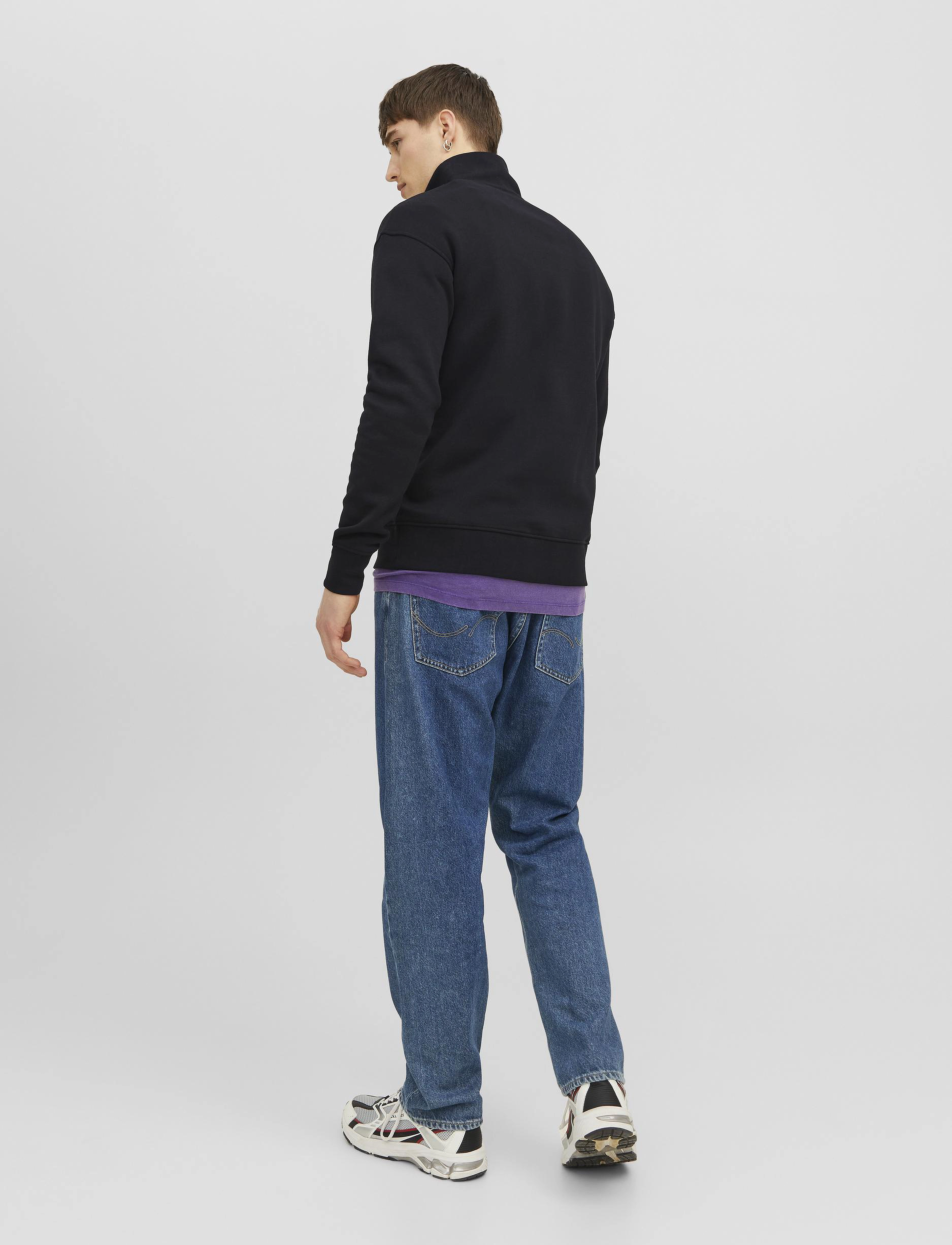 Jack & Jones - JORVESTERBRO SWEAT QUARTER ZIP HN SN - feriefavoritter - black - 3
