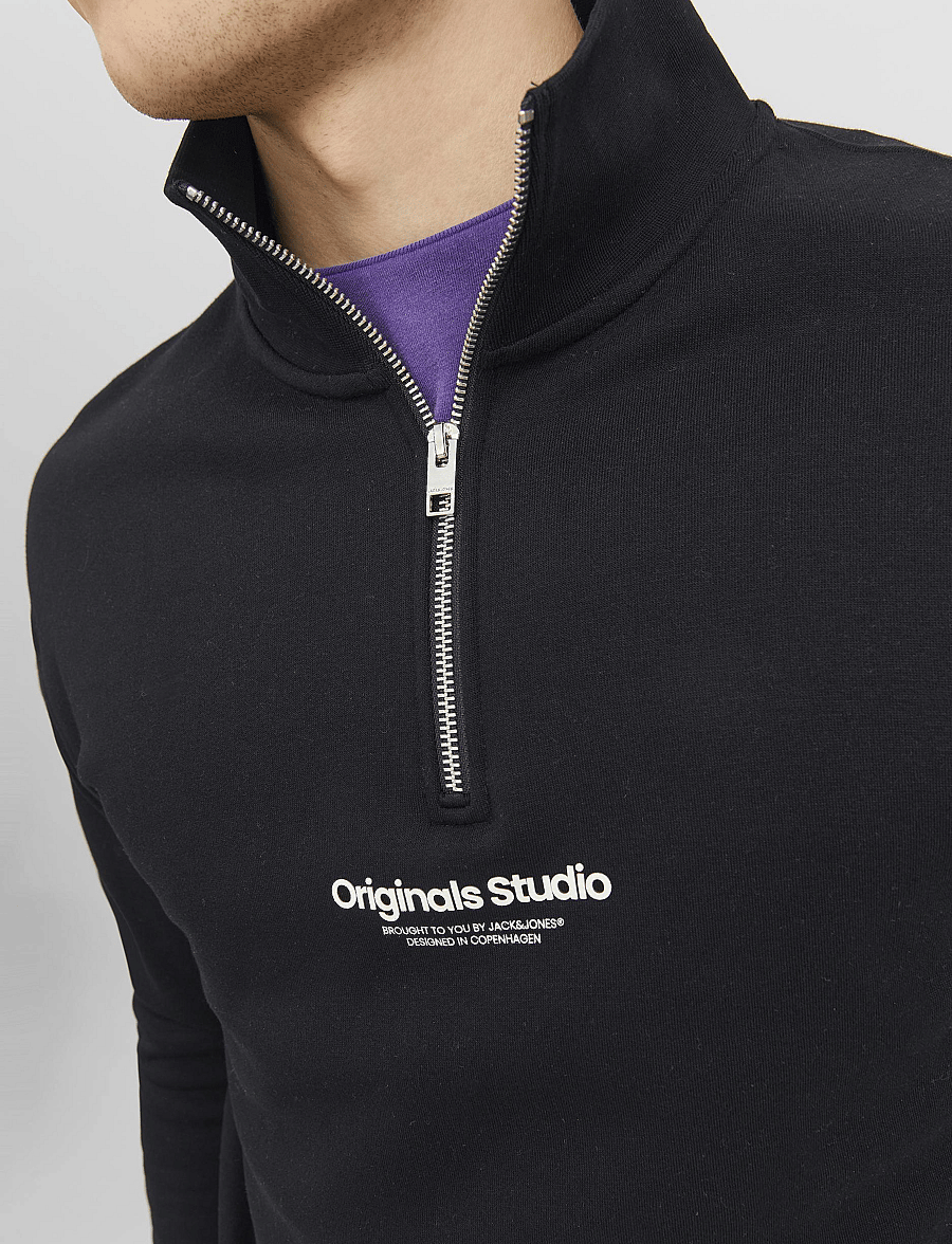 Jack & Jones - JORVESTERBRO SWEAT QUARTER ZIP HN NOOS - collections - black - 5