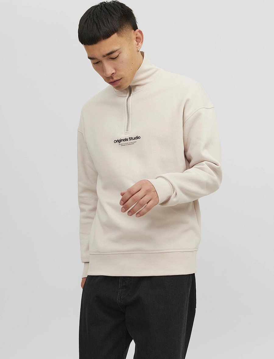 Jack & Jones - JORVESTERBRO SWEAT QUARTER ZIP HN NOOS - collections - moonbeam - 0