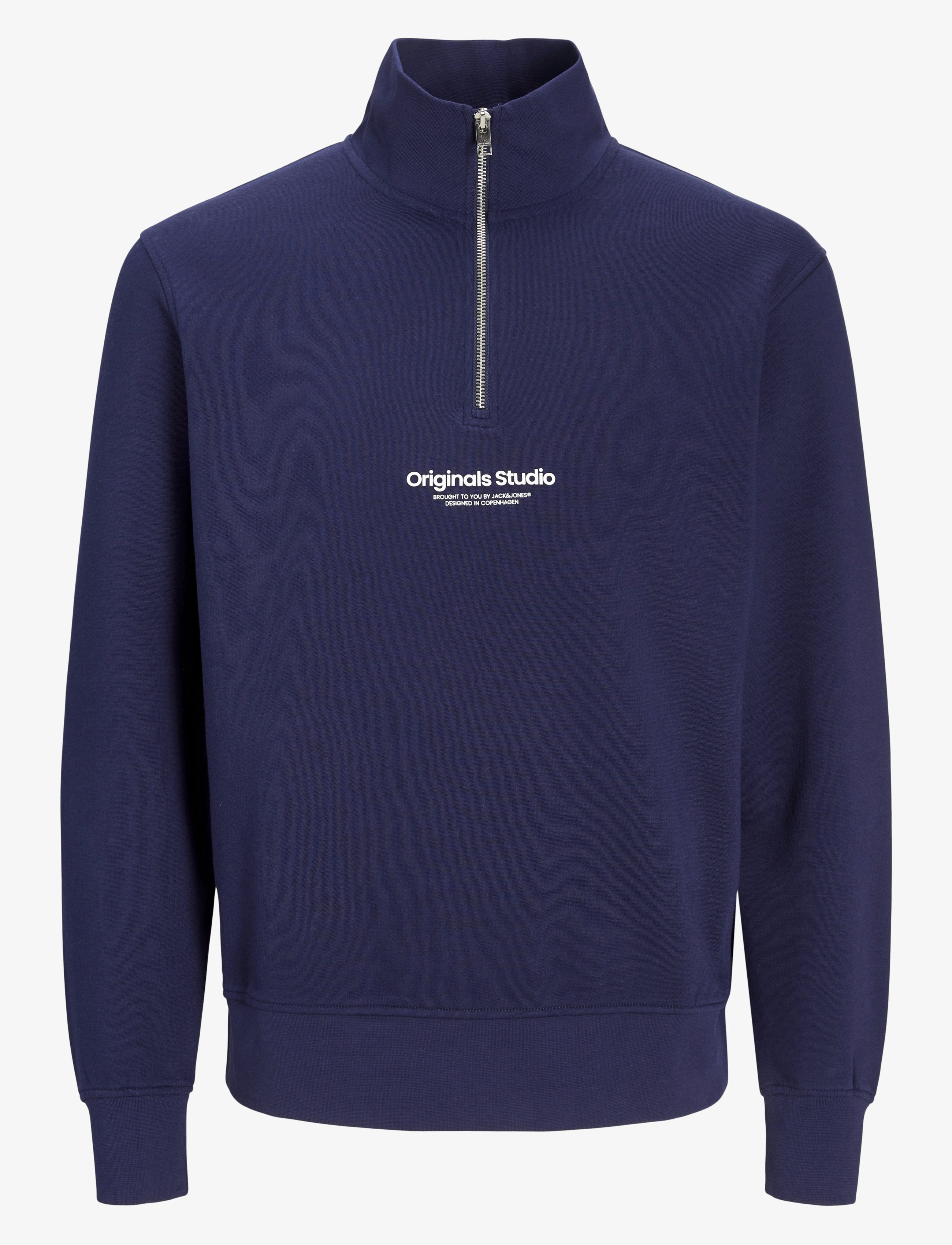 JACK & JONES Jorvesterbro Sweat Quarter Zip Hn Sn Blau - L - Herren