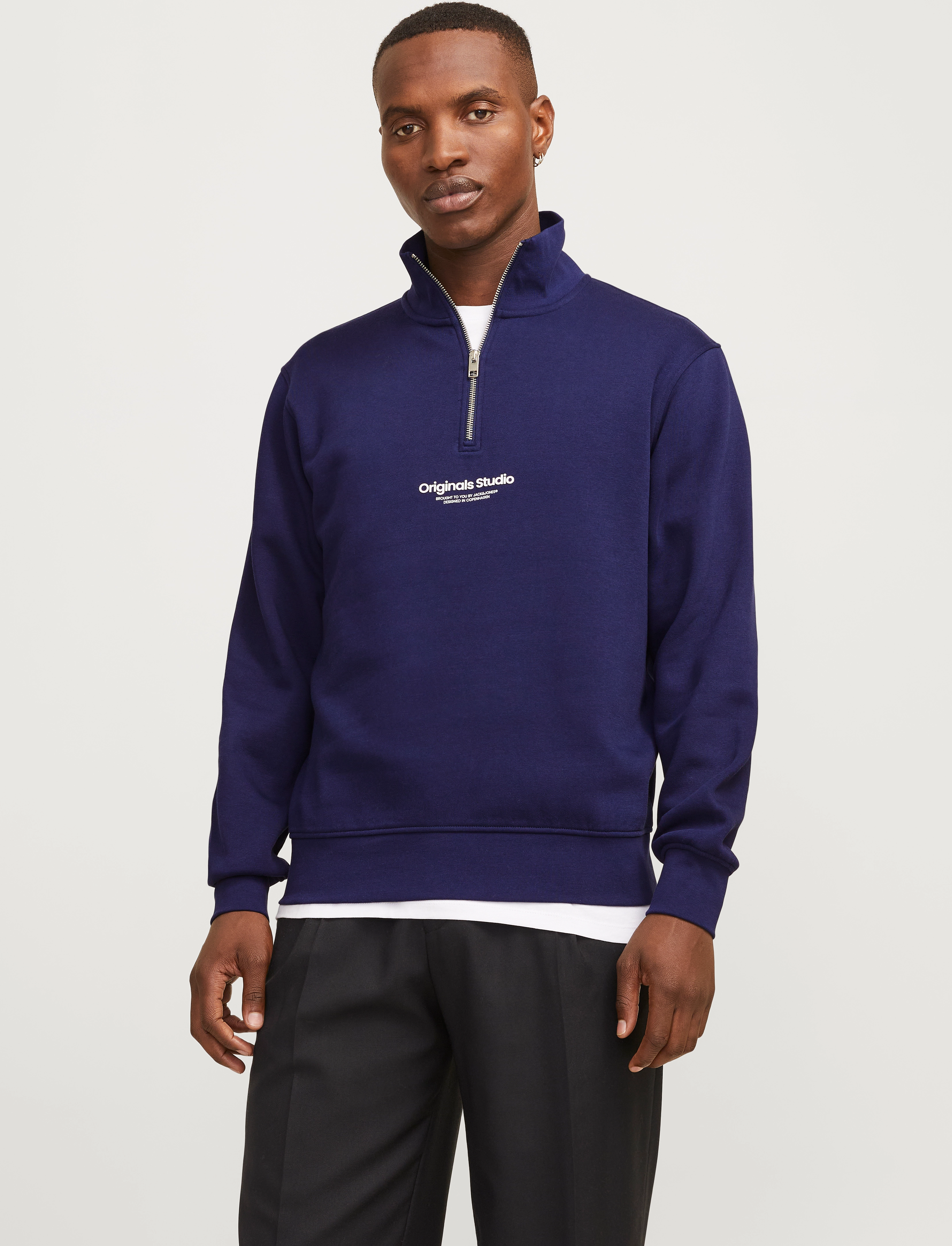 Jack & Jones JORVESTERBRO SWEAT QUARTER ZIP HN SN - Dressipluusid - OCEAN CAVERN / blue
