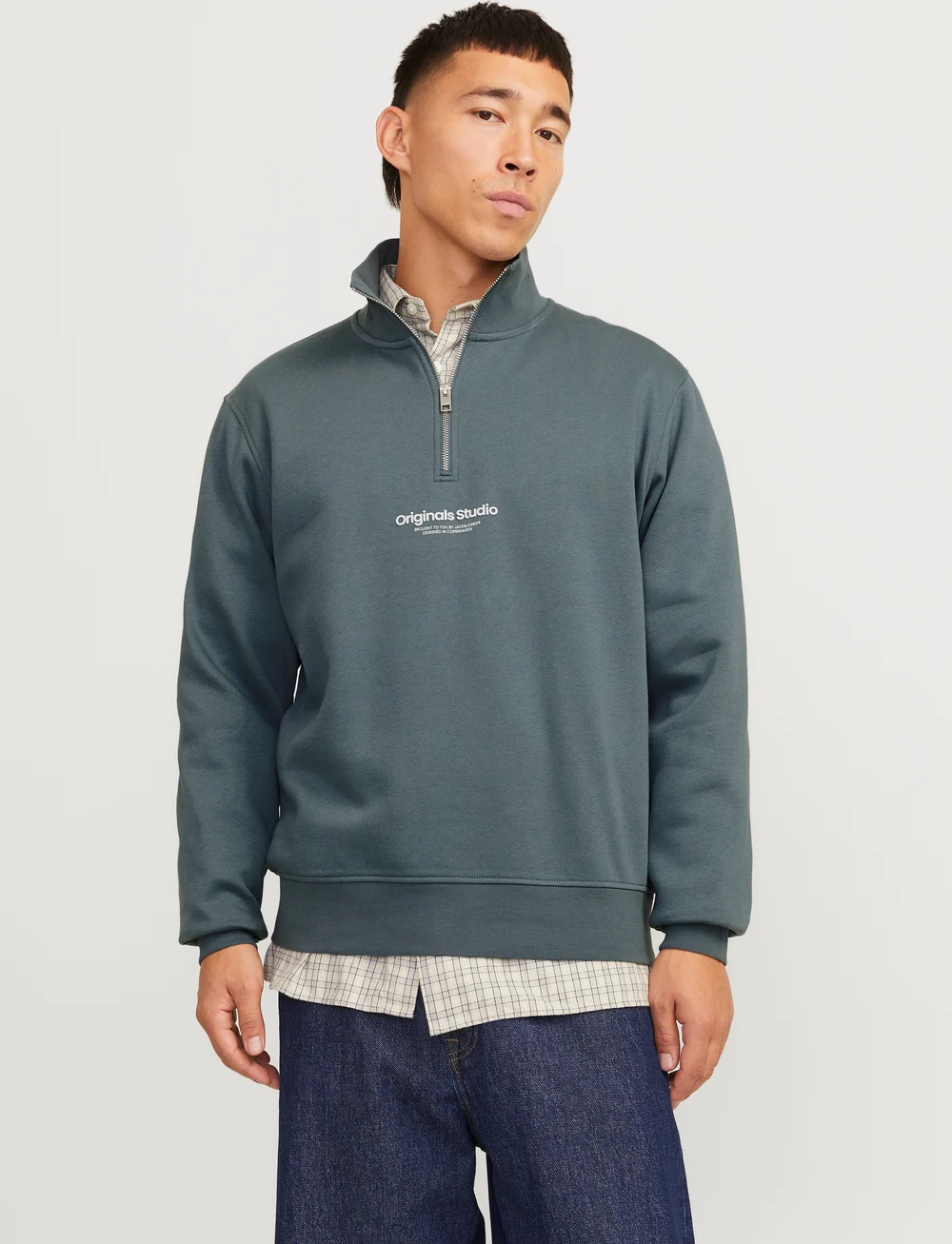 Jack & Jones - JORVESTERBRO SWEAT QUARTER ZIP HN NOOS - kollektsioonid - stormy weather - 0
