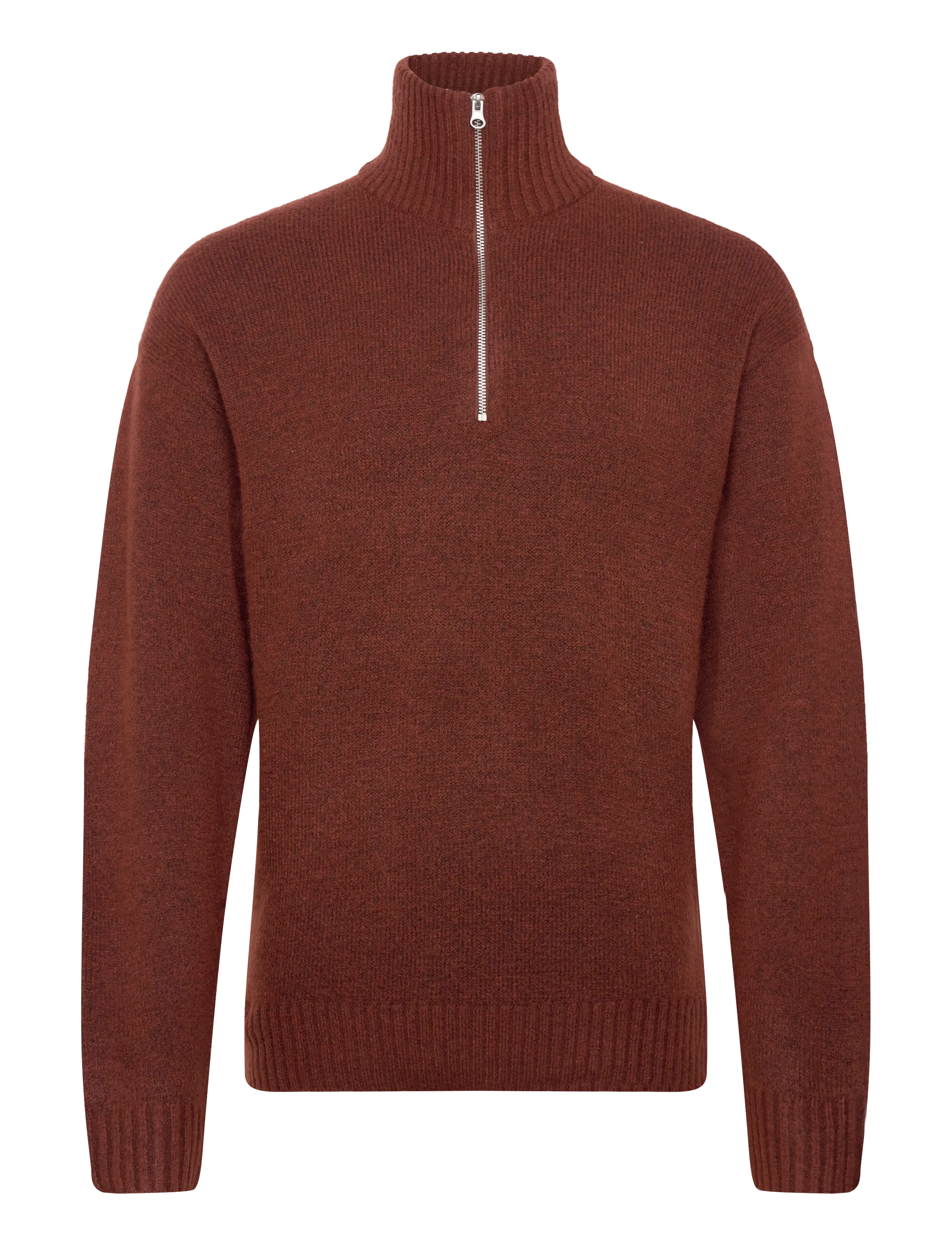 Jack & Jones JOROLLIE KNIT HALF ZIP SN - Strickmode - BRANDY BROWN / brown