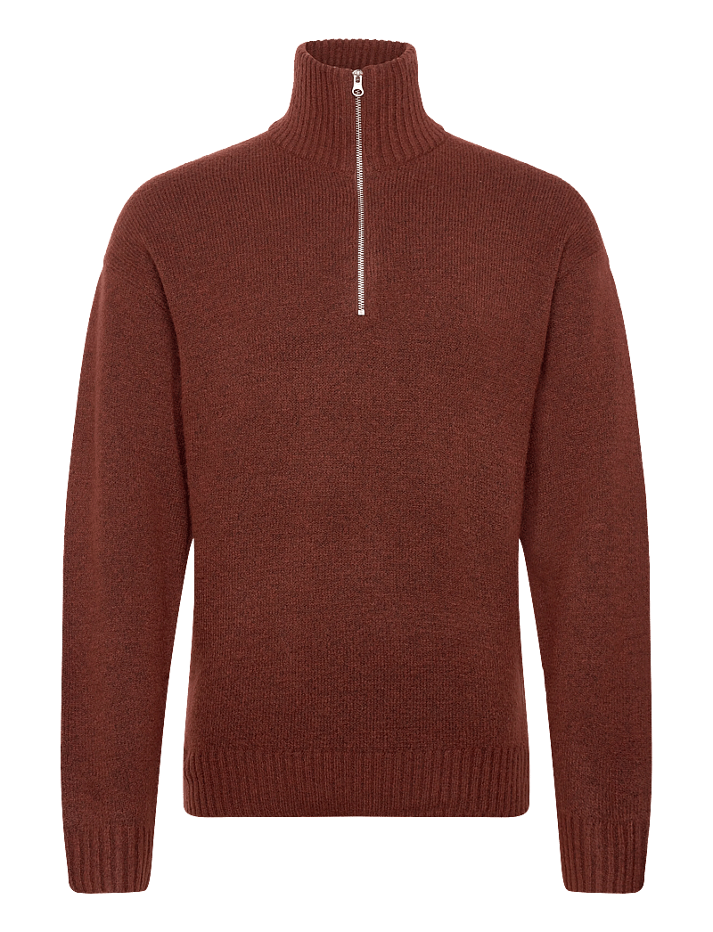 Jack & Jones - JOROLLIE KNIT HALF ZIP SN - halfzip strik - brandy brown - 0