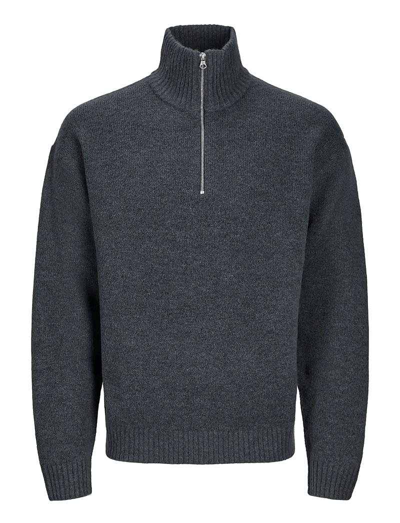 Jack & Jones - JOROLLIE KNIT HALF ZIP SN - pullover mit halbem reißverschluss - iron gate - 1