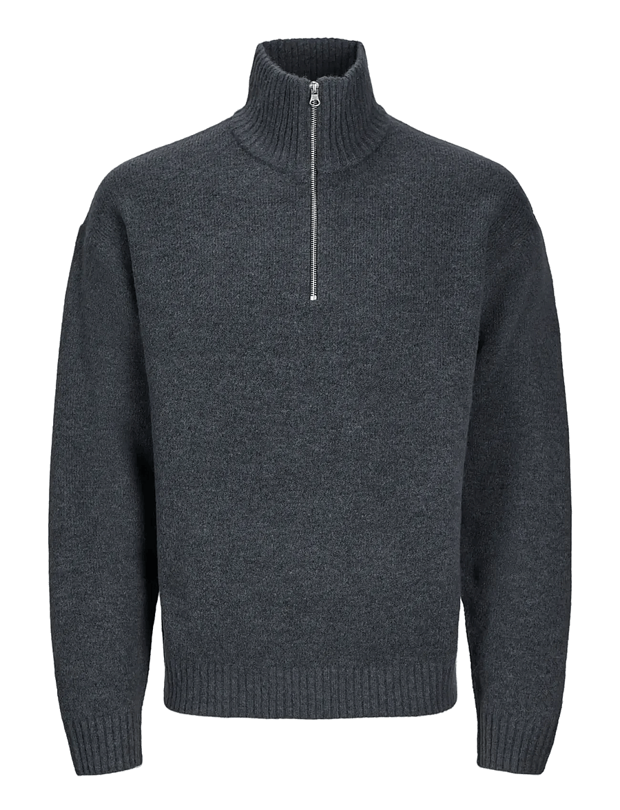 Jack & Jones - JOROLLIE KNIT HALF ZIP SN - half zip-tröjor - iron gate - 1