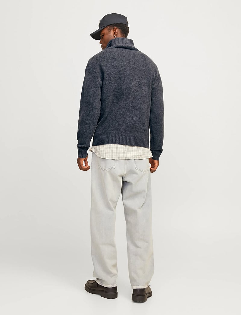 Jack & Jones - JOROLLIE KNIT HALF ZIP SN - pullover mit halbem reißverschluss - iron gate - 2