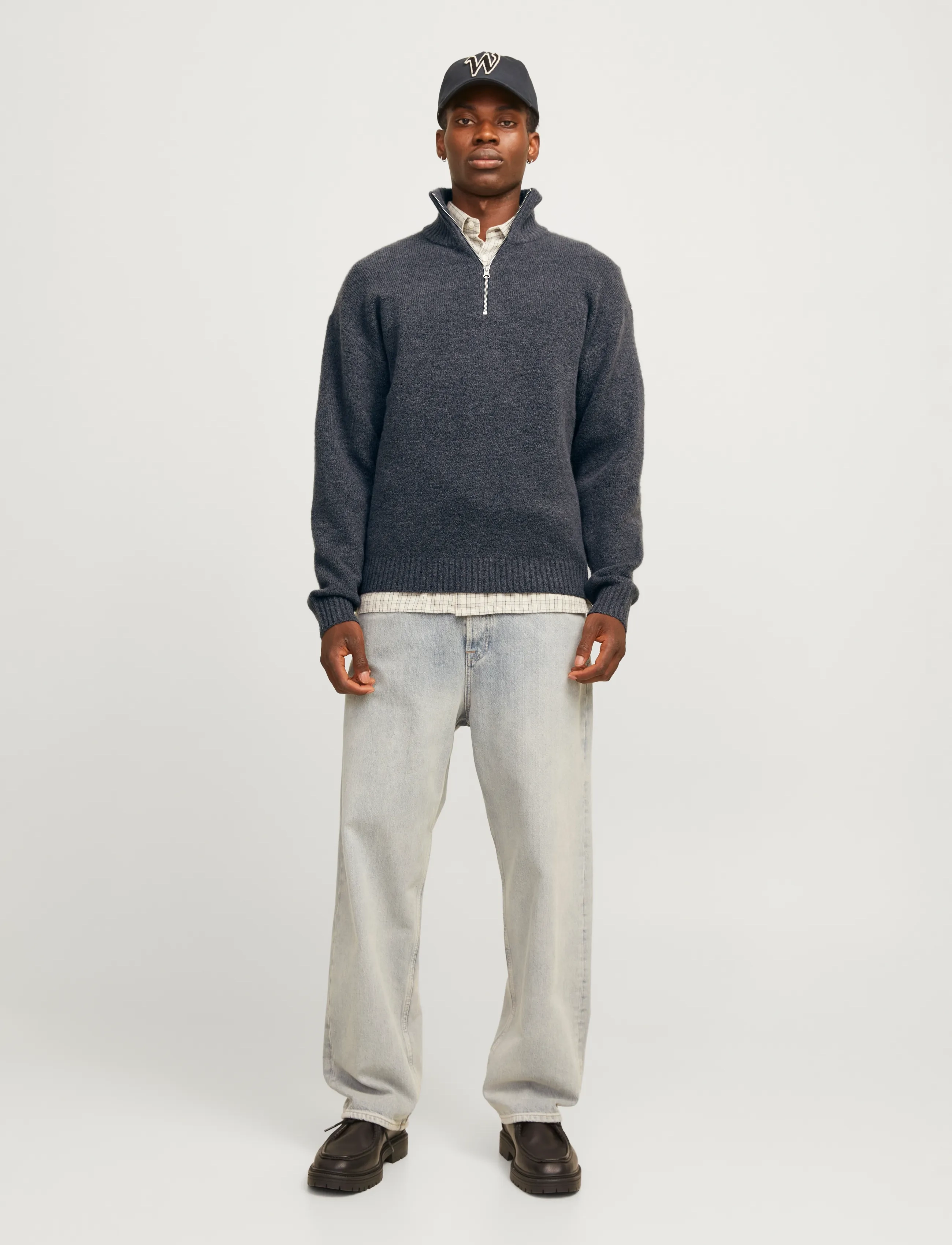 Jack & Jones - JOROLLIE KNIT HALF ZIP SN - half zip-tröjor - iron gate - 5