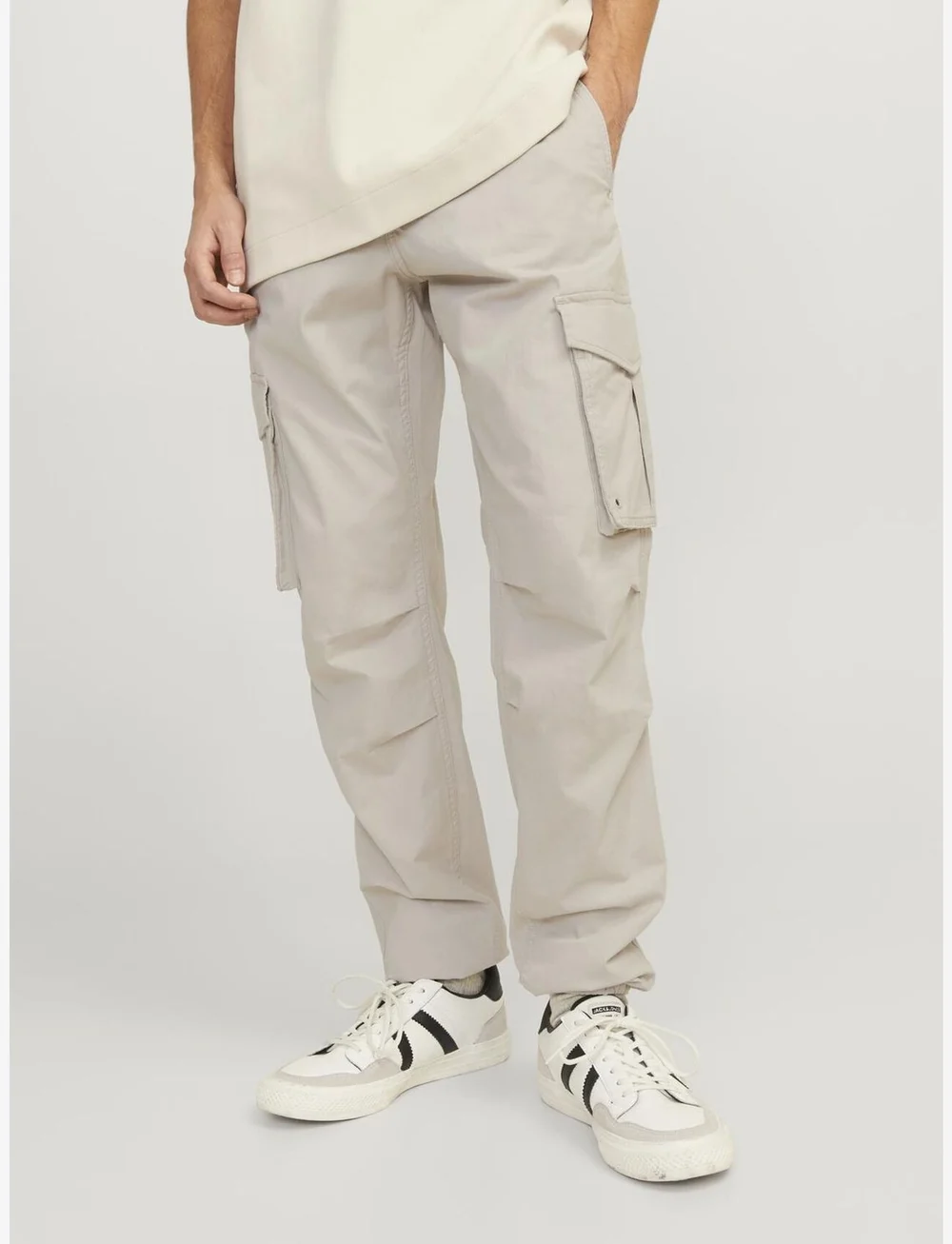 Jack & Jones - JPSTKANE NOAH CUFFED CARGO NOOS - cargobyxor - silver cloud - 0