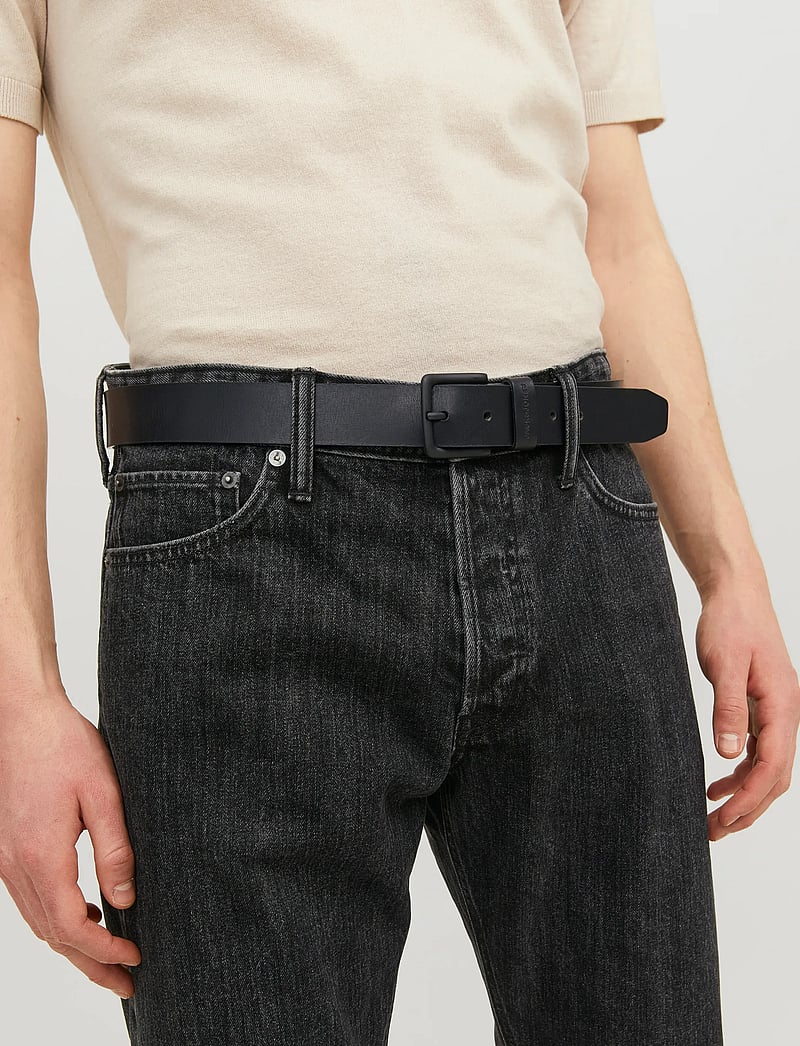 Jack & Jones - JACROMA LEATHER BELT NOOS - classic belts - black - 0