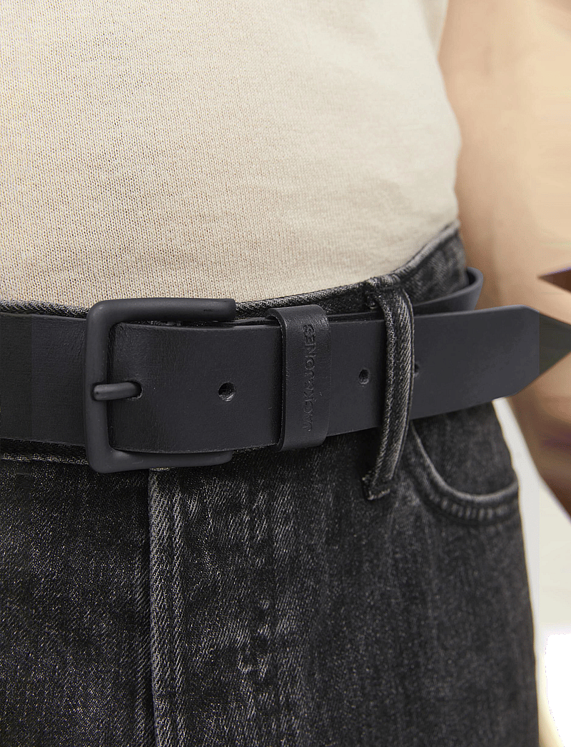 Jack & Jones - JACROMA LEATHER BELT NOOS - classic belts - black - 4