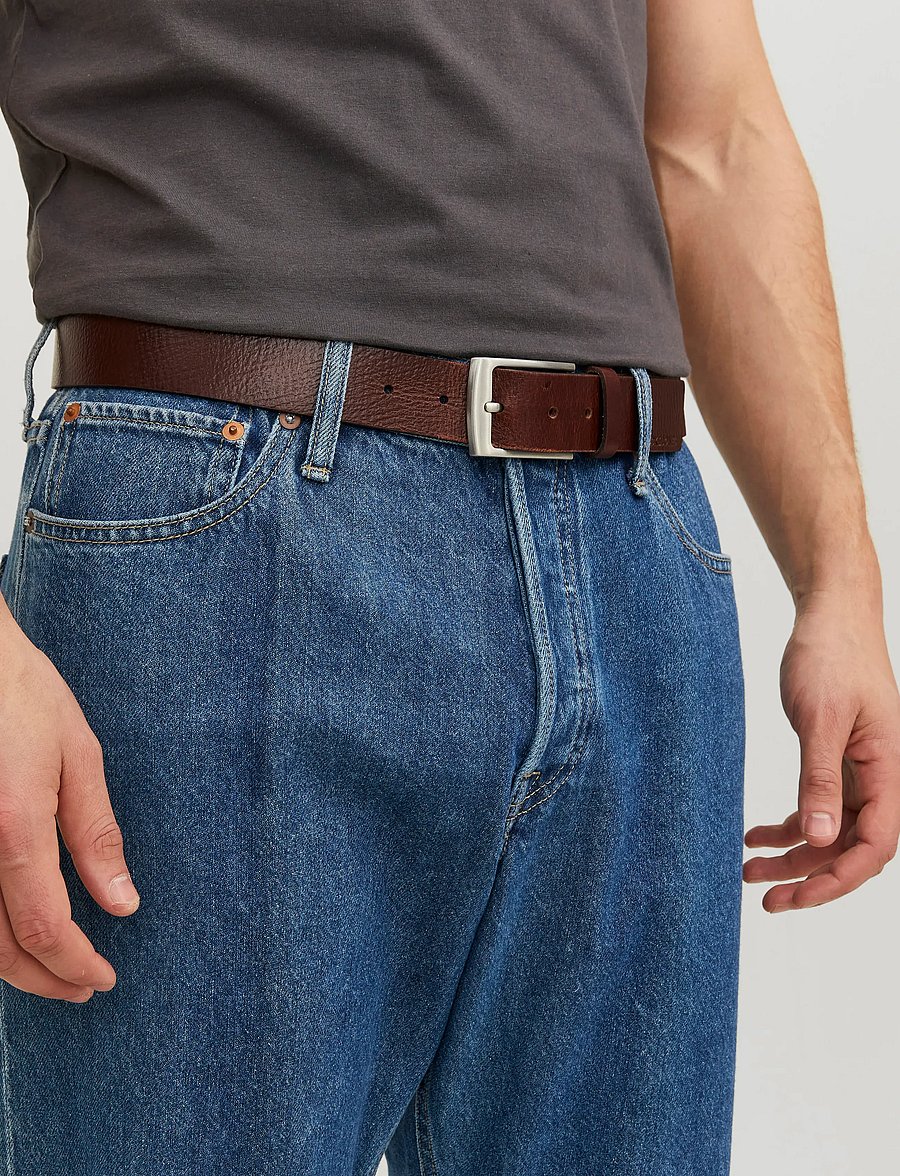 Jack & Jones - JACSTOCKHOLM LEATHER BELT NOOS - ceintures classiques - brown stone - 0