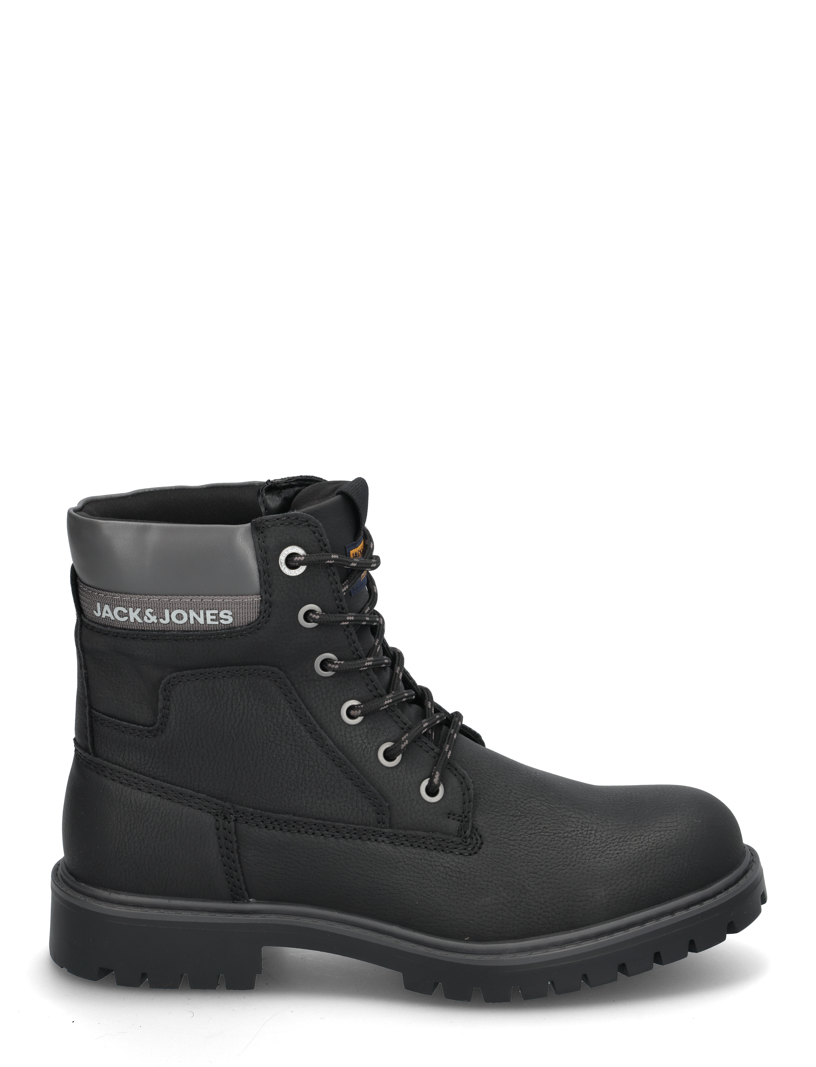 Jack & Jones - JFWFINIUS PU NUBUCK BOOT - støvler med snøre - anthracite - 2