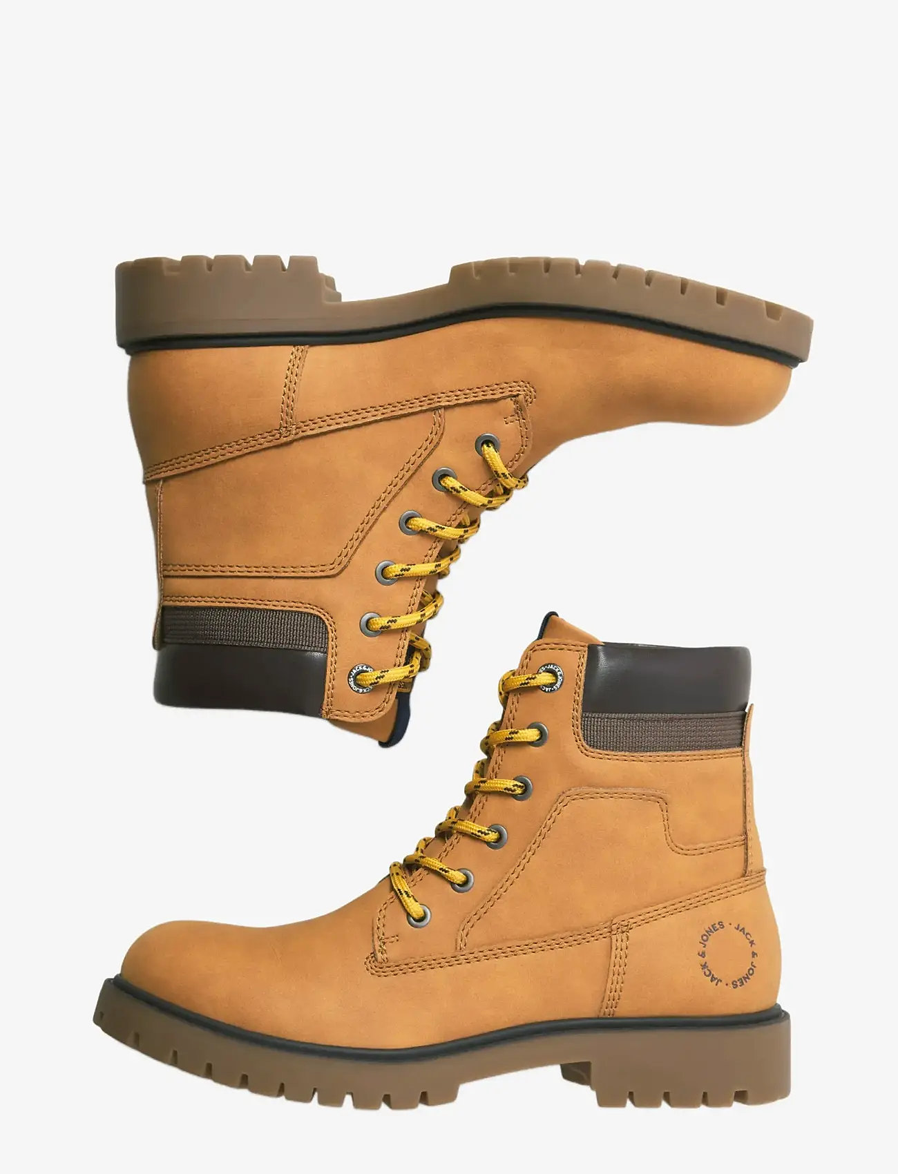 Jack & Jones - JFWFINIUS PU NUBUCK BOOT - støvler med snøring - honey - 2