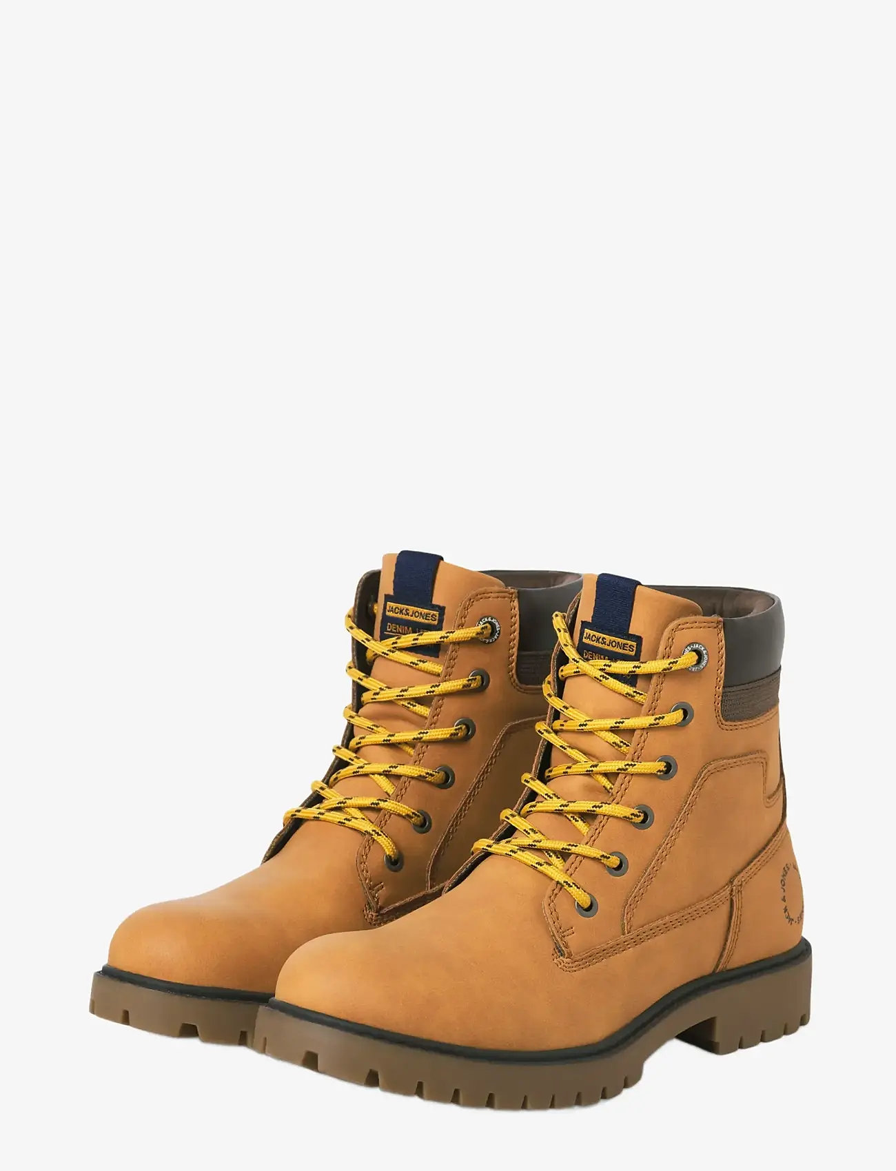 Jack & Jones - JFWFINIUS PU NUBUCK BOOT - støvler med snøring - honey - 3
