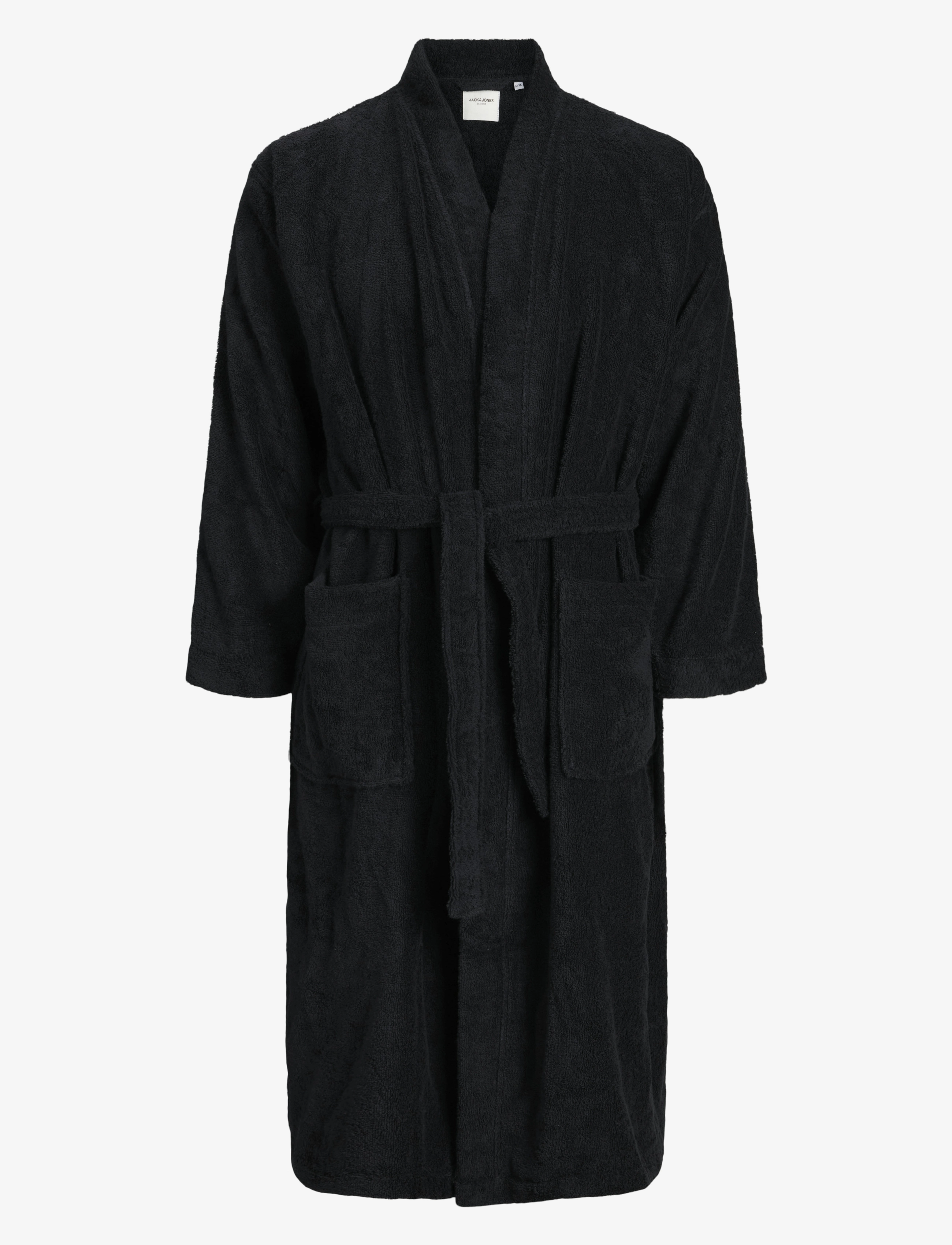 Jack & Jones JACSOLID BATHROBE - Morgenkåper - BLACK / black