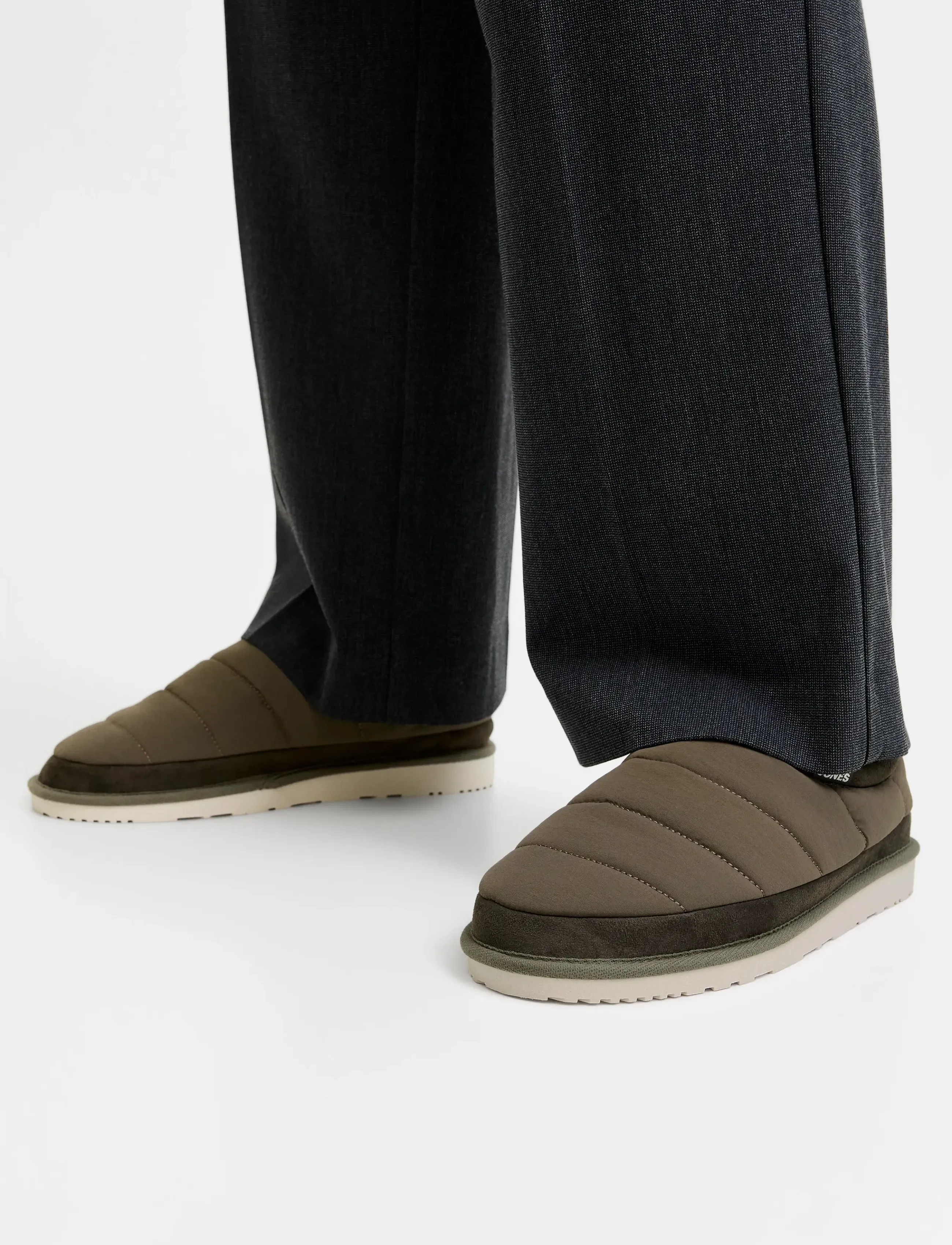 Jack & Jones Jfwpuff Mule Slipper Pb, Mænd, Quiltet Mule Hjemmesko, Kakigrøn, Str: 41