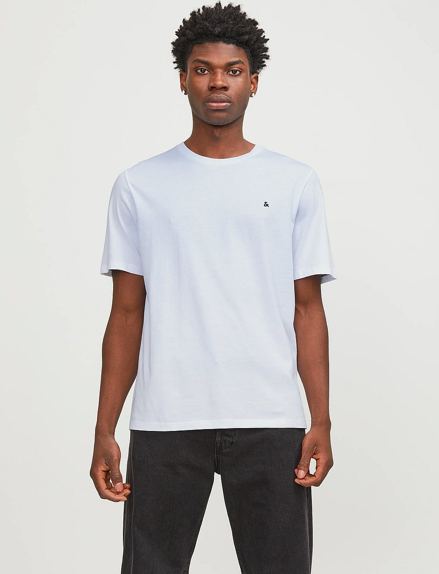 Jack & Jones - JJEPAULOS TEE SS CREW NECK NOOS - kurzärmelige t-shirts - white - 0