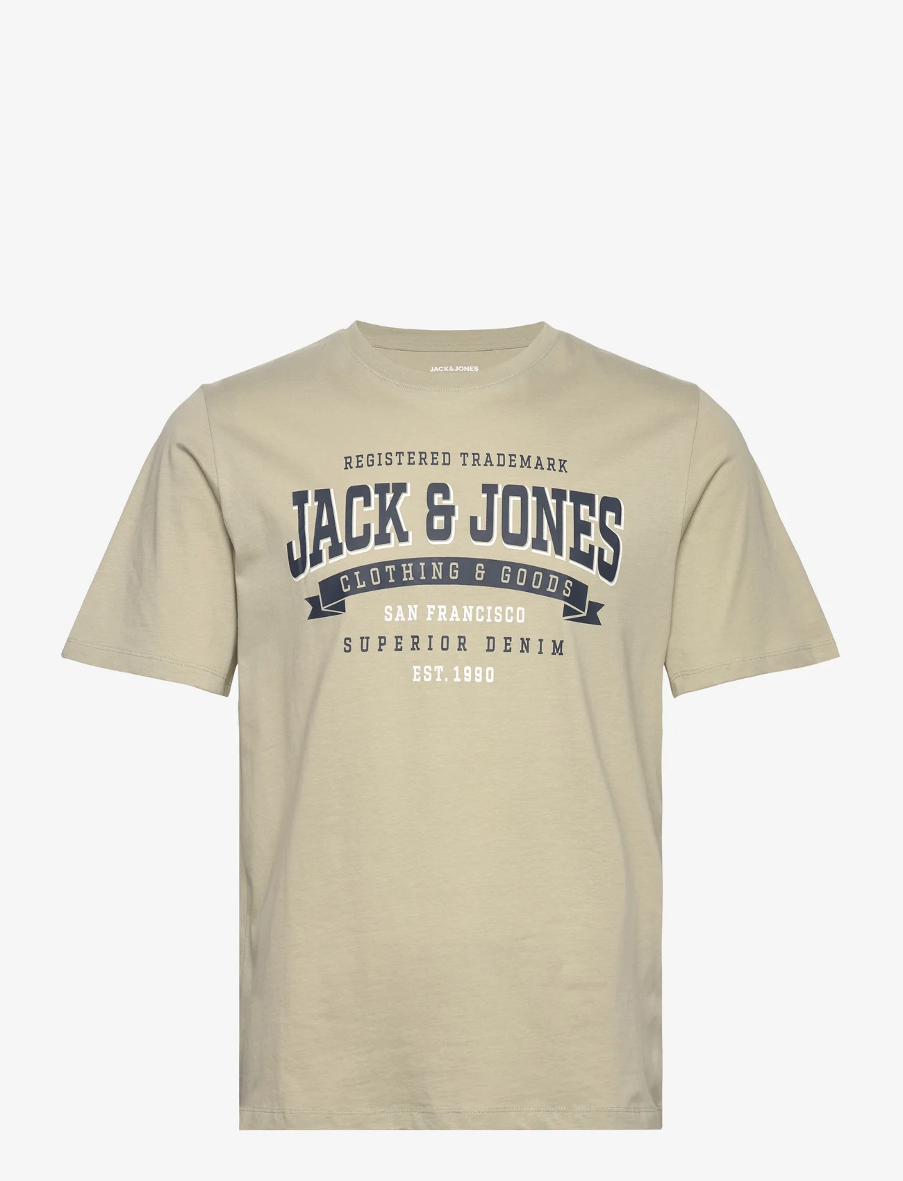 Jack & Jones - JJELOGO TEE SS O-NECK 2 COL SS24 SN - de laveste prisene - desert sage - 0