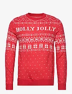 JORHOLLY KNIT CREW NECK - ROCOCCO RED