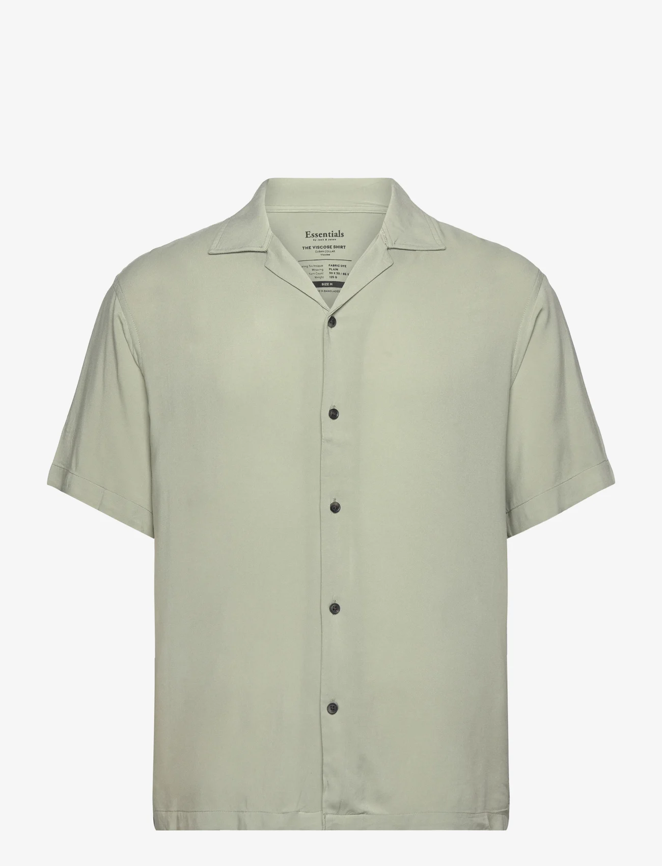 Jack & Jones - JJEJEFF SOLID RESORT SHIRT SS SN - kortärmade t-shirts - desert sage - 0