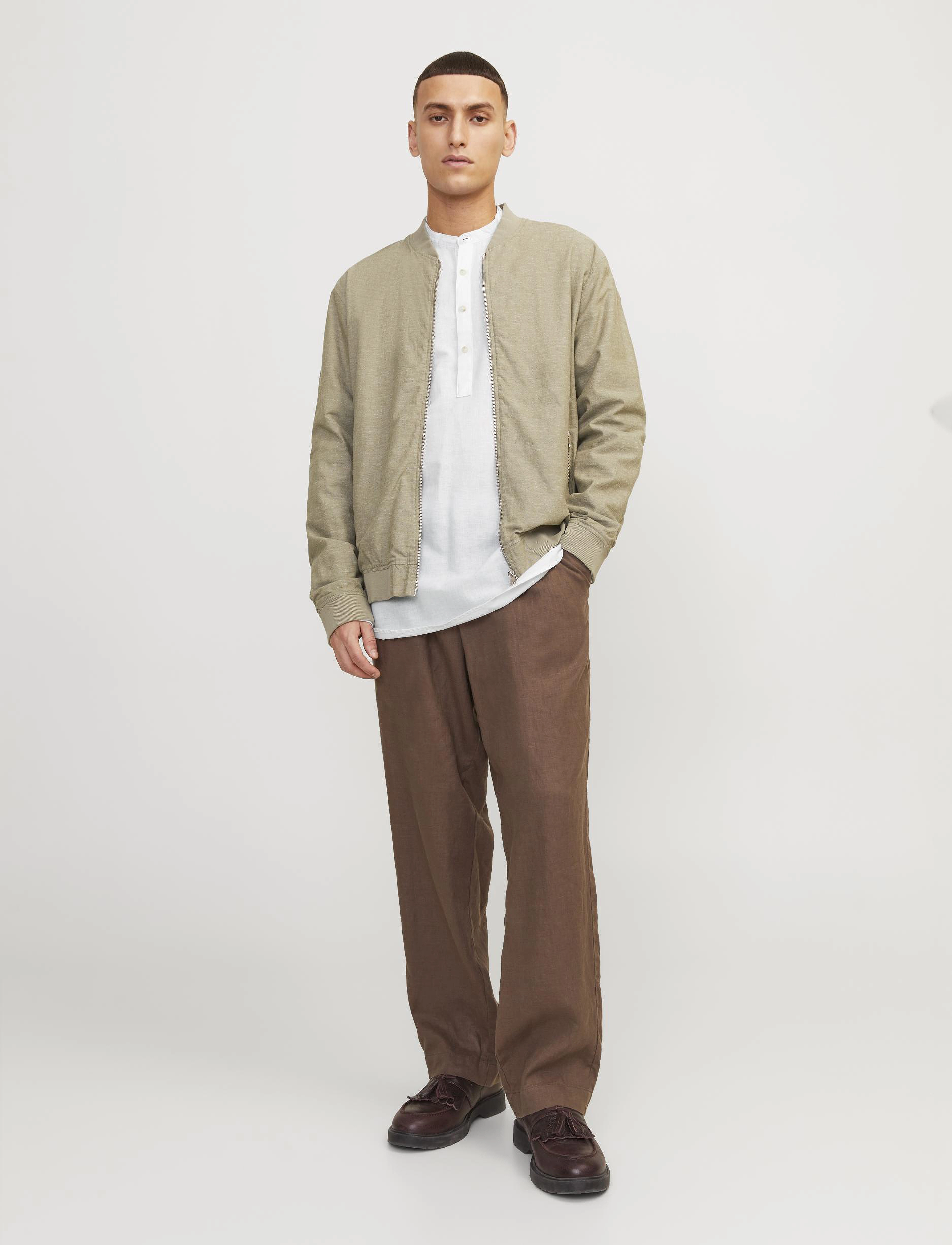 Jack & Jones - JJESUMMER TUNIC LINEN BLEND SHIRT LS SN - white - 3