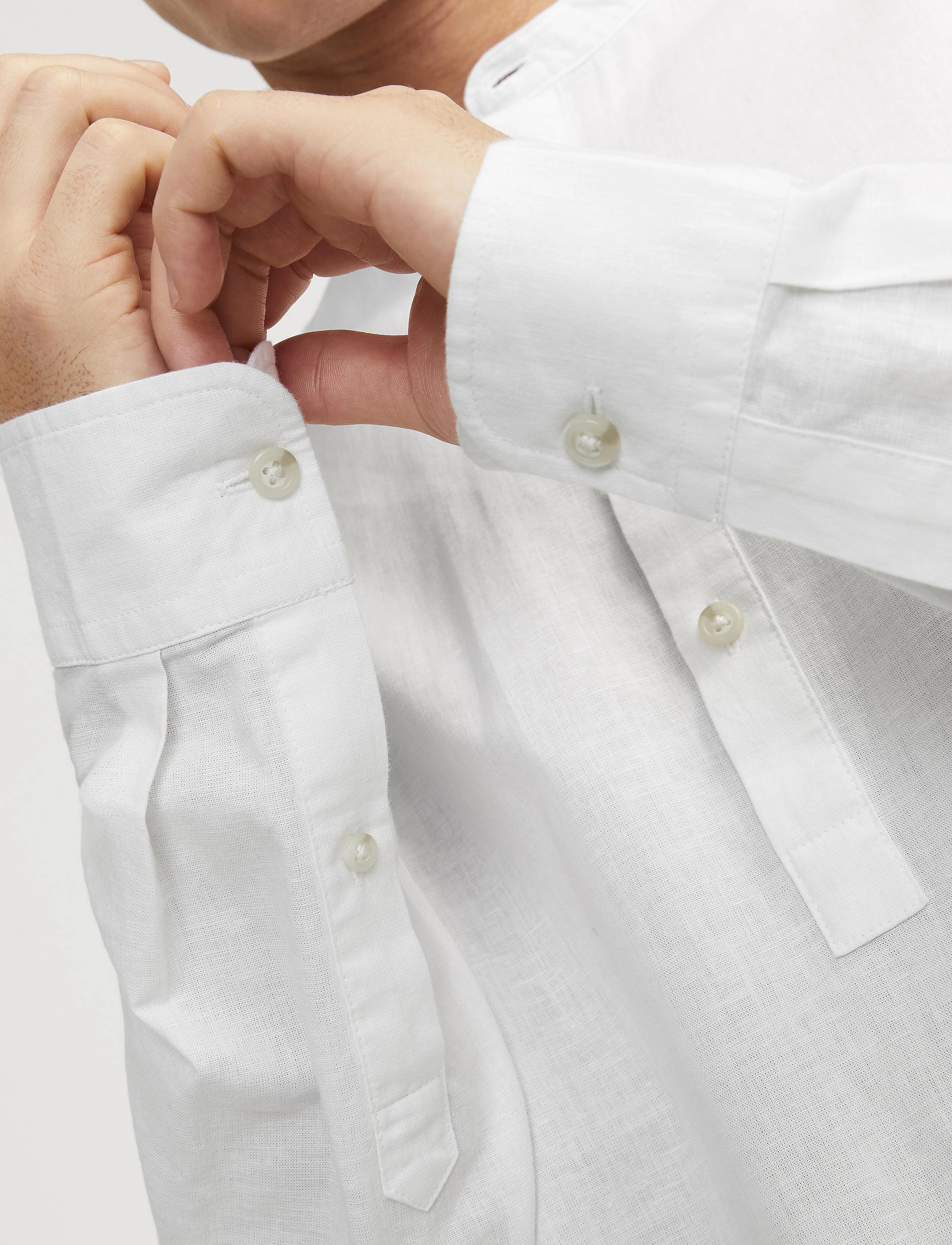 Jack & Jones - JJESUMMER TUNIC LINEN BLEND SHIRT LS SN - white - 5