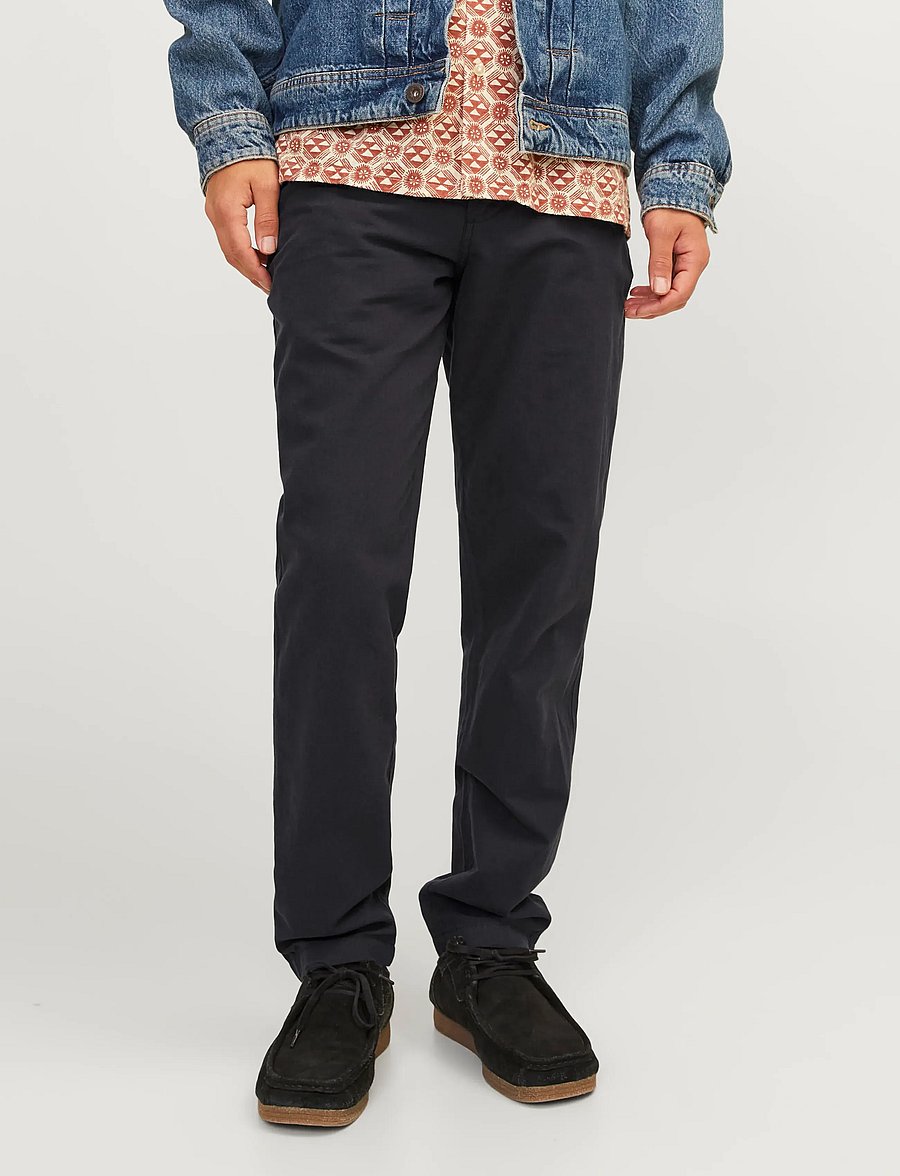 Jack & Jones - JPSTACE SUMMER LINEN BLEND CHINO PANT SN - leinenhosen - black - 0
