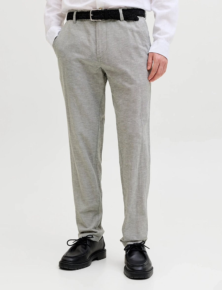 Jack & Jones - JPSTACE SUMMER LINEN BLEND CHINO PANT SN - leinenhosen - dusty olive - 0