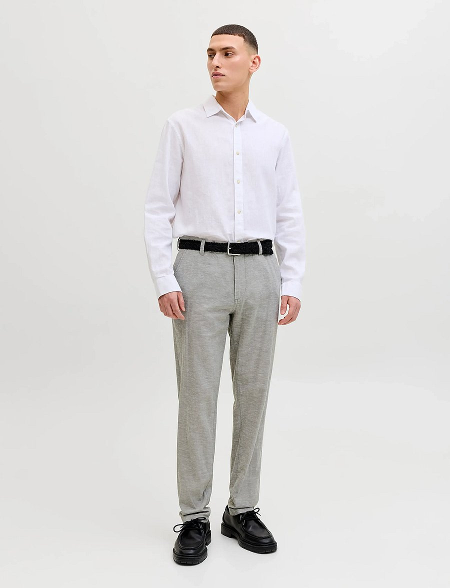 Jack & Jones - JPSTACE SUMMER LINEN BLEND CHINO PANT SN - leinenhosen - dusty olive - 4