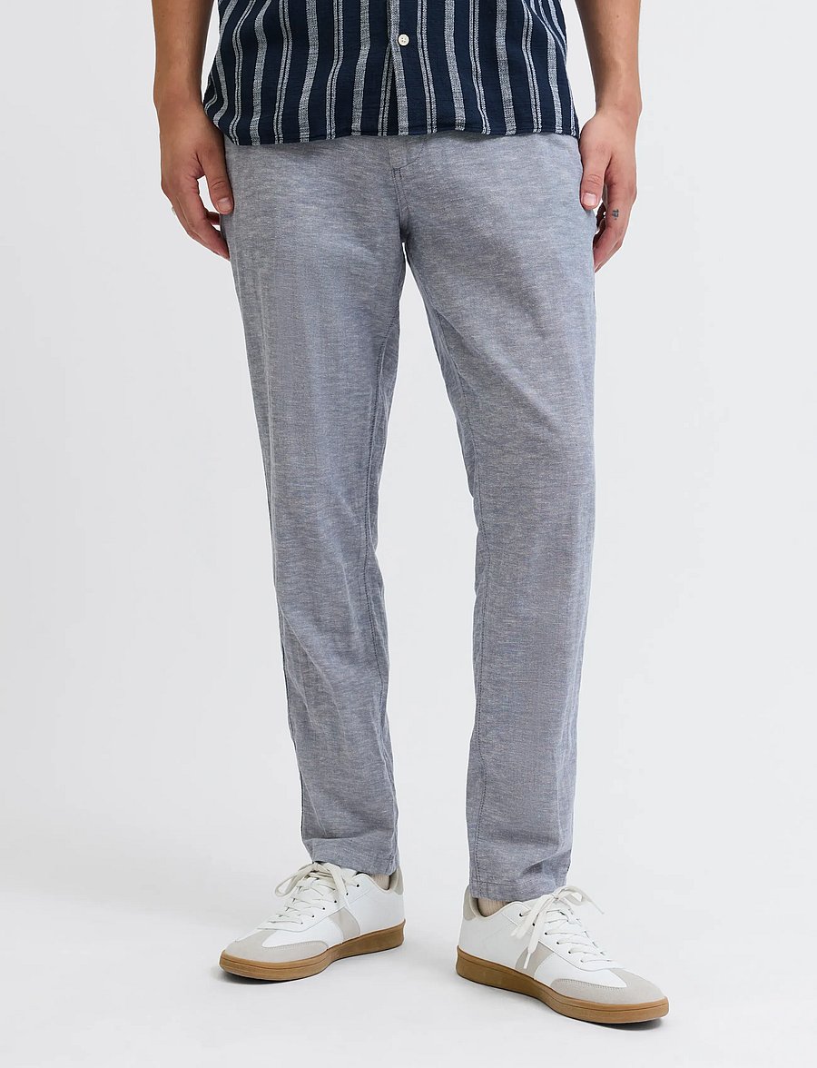 Jack & Jones - JPSTACE SUMMER LINEN BLEND CHINO PANT SN - leinenhosen - faded denim - 0