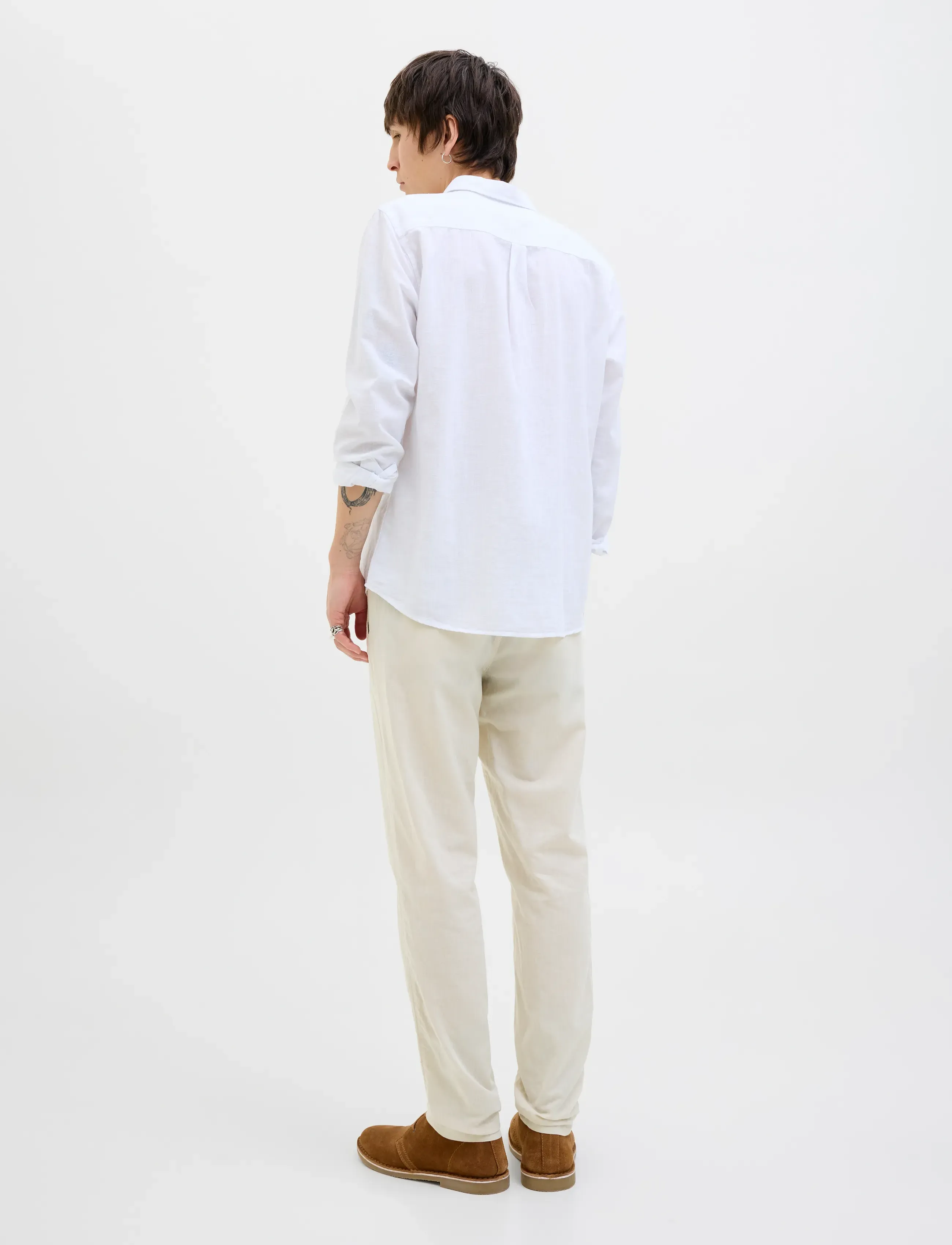 Jack & Jones - JPSTACE SUMMER LINEN BLEND CHINO PANT SN - hørbukser - feather gray - 3