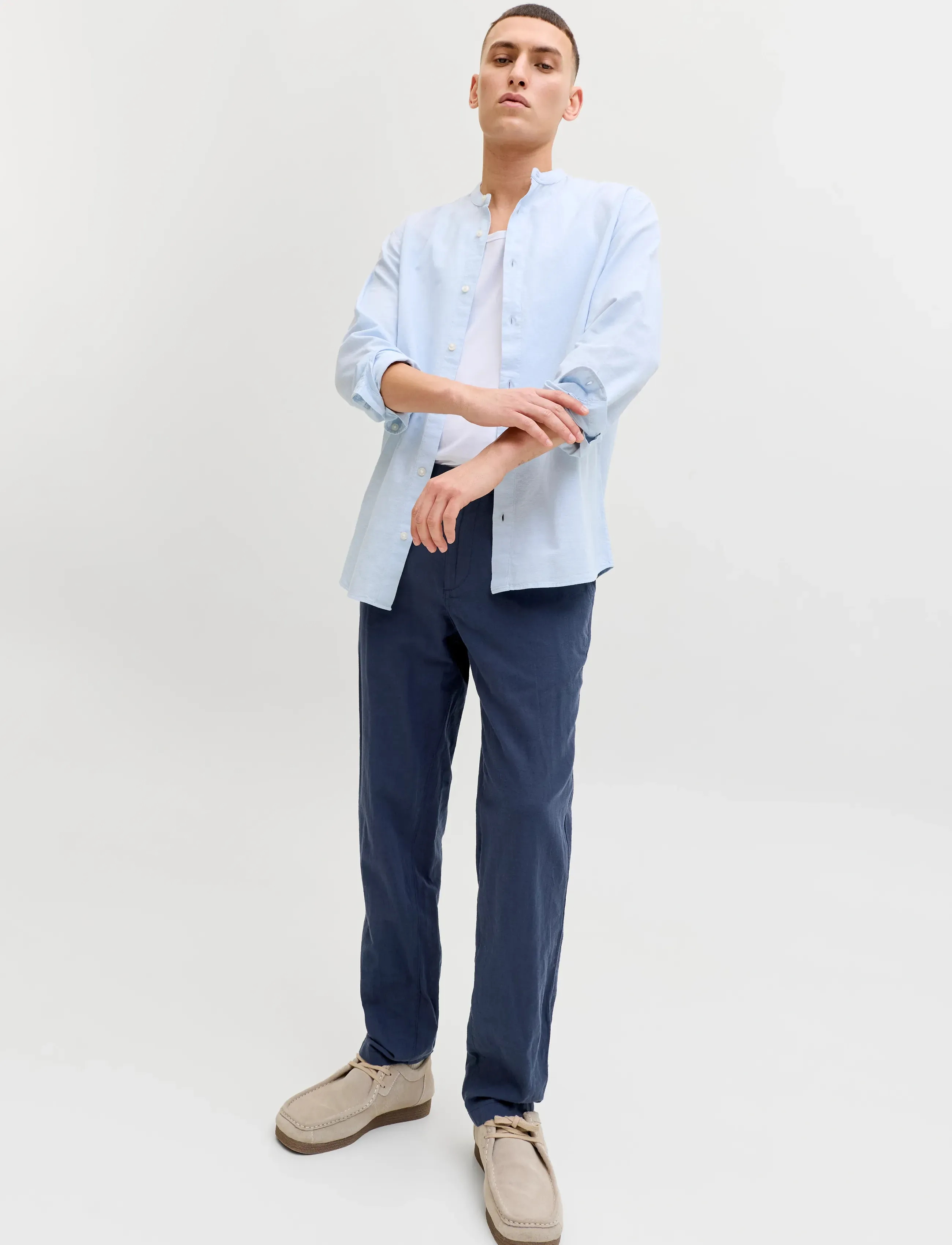 Jack & Jones - JPSTACE SUMMER LINEN BLEND CHINO PANT SN - hørbukser - navy blazer - 5