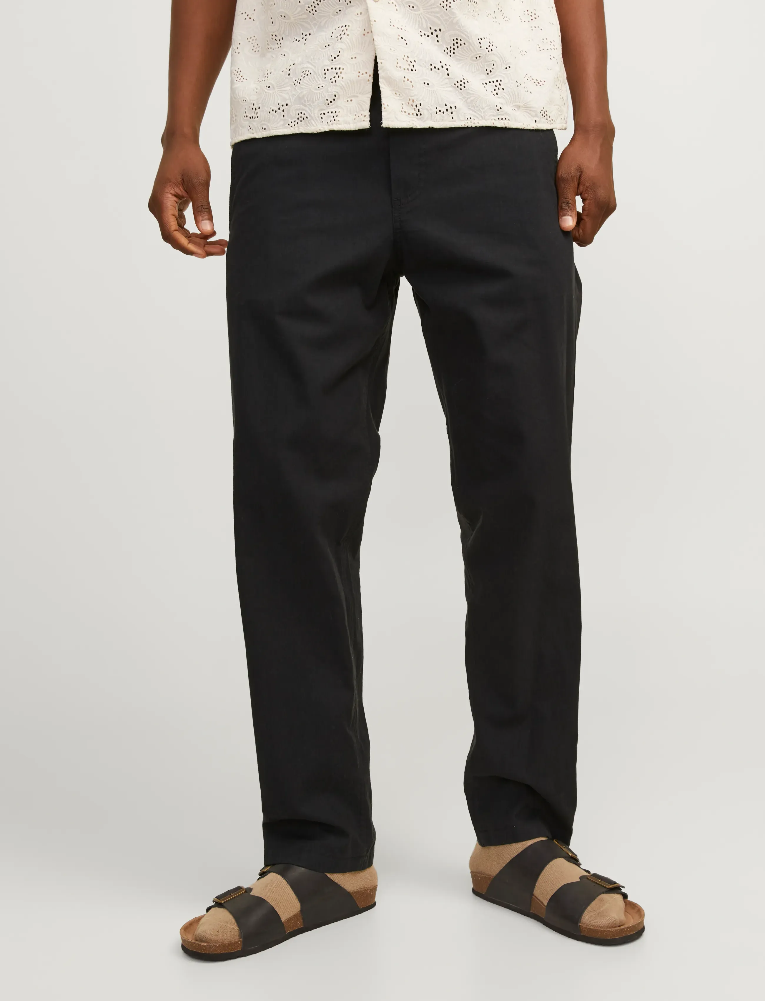 Jack & Jones Jpstkane Summer Linen Blend Jogger Sn, XL, Black, Bukser > Afslappet, Herre