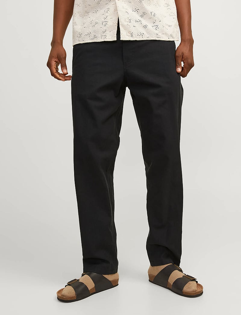 Jack & Jones - JPSTKANE SUMMER LINEN BLEND JOGGER SN - linased püksid - black - 0