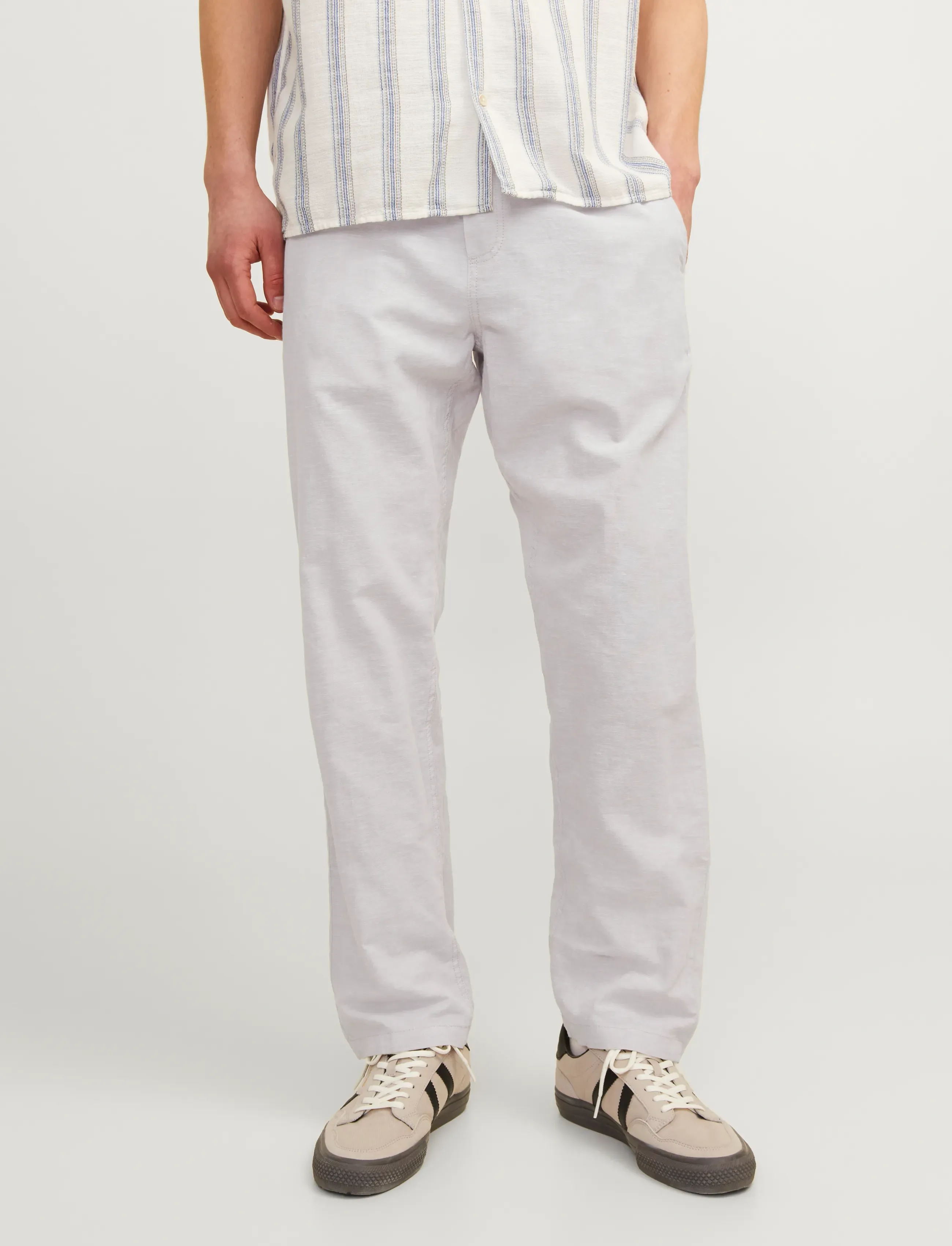 Jack & Jones JPSTKANE SUMMER LINEN BLEND JOGGER SN - Byxor - CROCKERY / purple